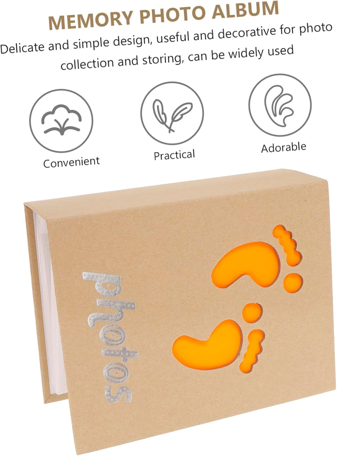 VICASKY Cute Photo Album Keepsake Picture Album for Newborn Memories Design Durable Material for Girl Celebrations Milestone Moments image number 5