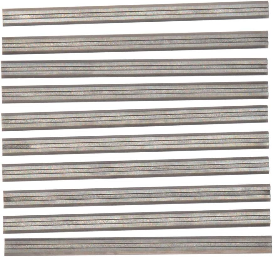 3-1/4 82Mm Carbide Tipped Planer Blades Knife Portable Hand Wood Razor for Dewalt DW680K D26677K Bosch PL1632 PL2632K Makita KP0810 KP0800K WEN 6530 B&D Craftsman Ryobi Hitachi Most Hand Planer 10Pc image number 2
