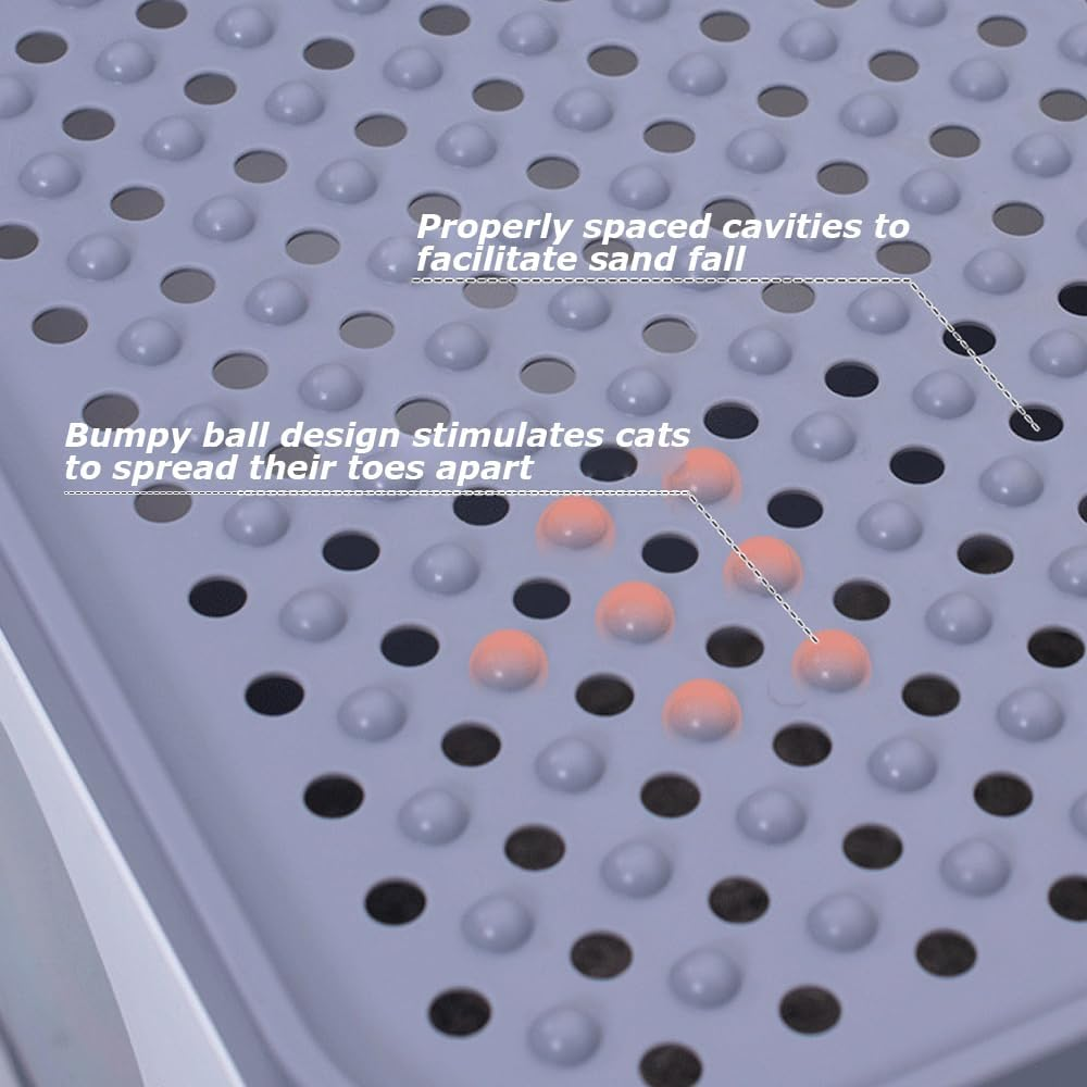 Enclosed Litter Box,Kitty Toilet Hood,Cat Potty with Scoop,Separate Entry and Exit Door,Detachable Pet Litter Case,Large Litter Container image number 1