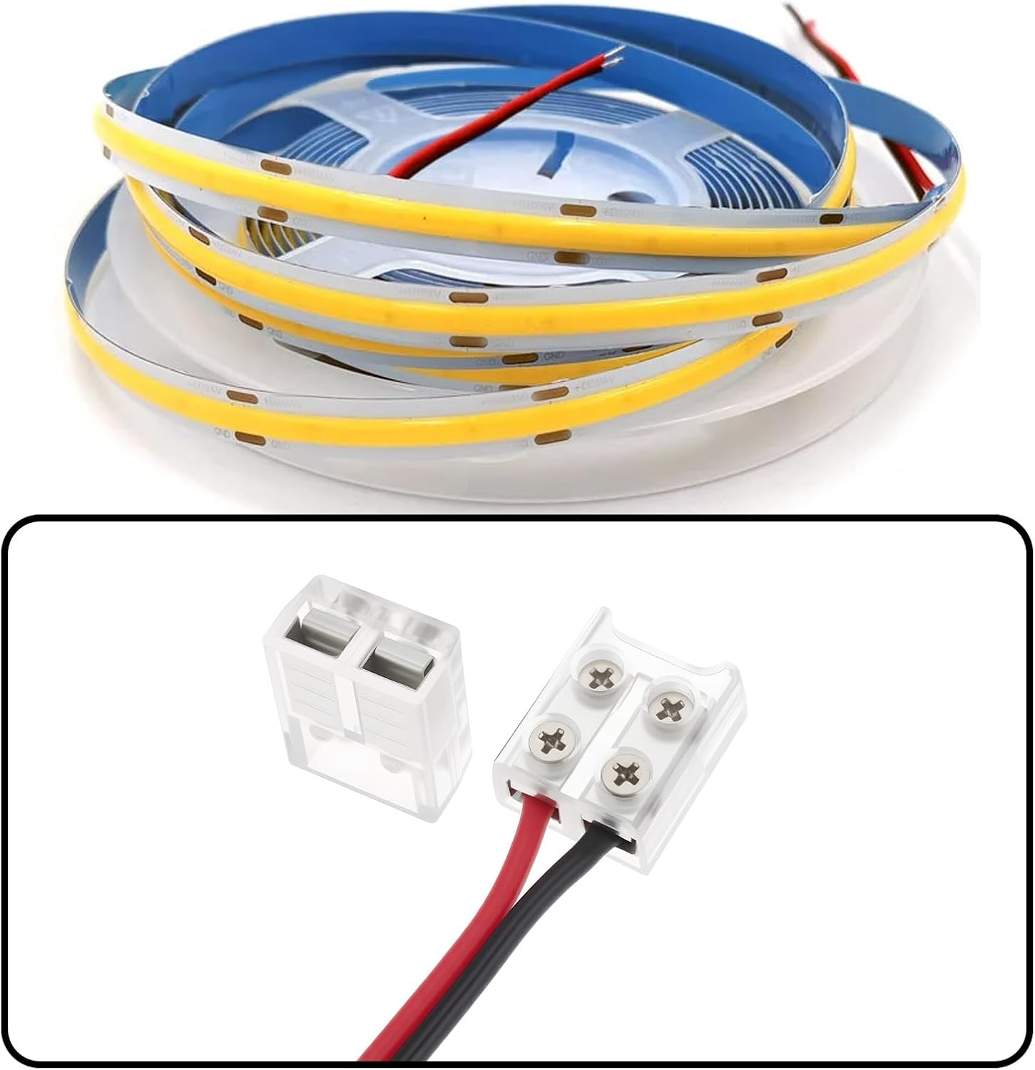 Be in Your Mind Pack of 10 2 Pin Solderless Light Strip Connectors Compatible with Fluflux 3W/Ft Compatible with 8Mm COB LED Strip Lights image number 6