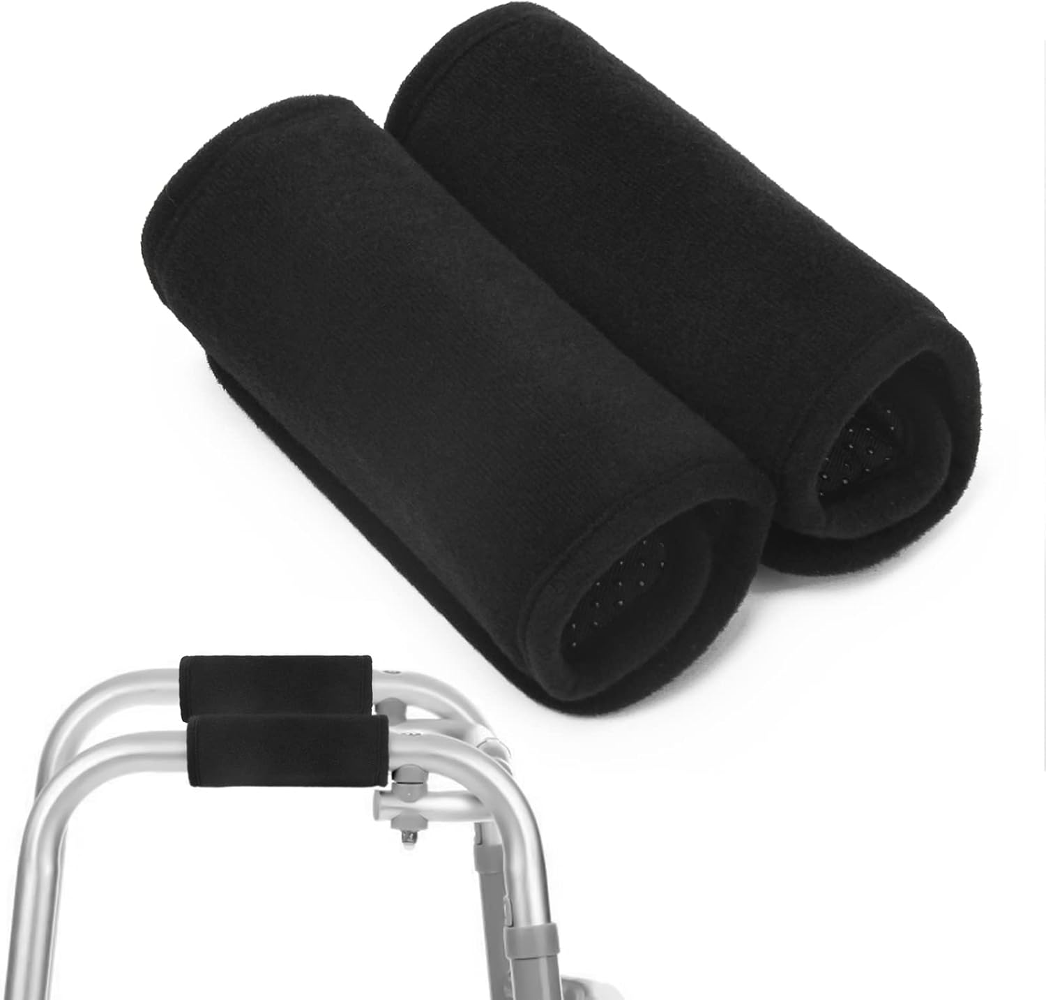 2 Pack Walker Hand Grips Cover, Coldairsoap Walker Cushion Hand Grips for Rolling Wheelchair, Elderly Grippers, Rollator Handle(Purple) image number 1