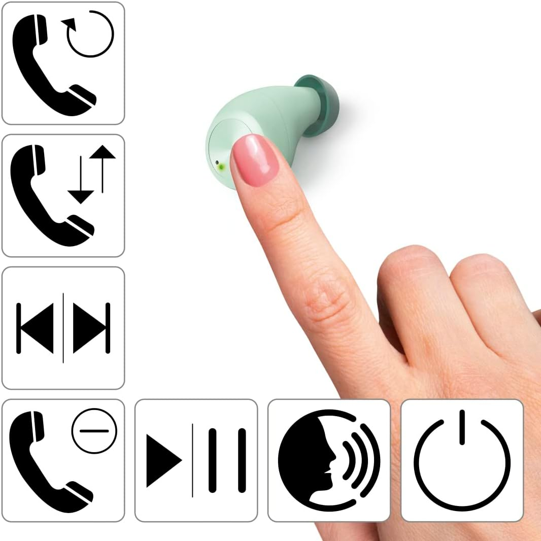 Hama Spirit Chop IPX4 Bluetooth Headphones (True Wireless In-Ear Headphones Green, Wireless Headphones In-Ear Wireless with USB C Charging Box) Mint Green Light Green image number 1