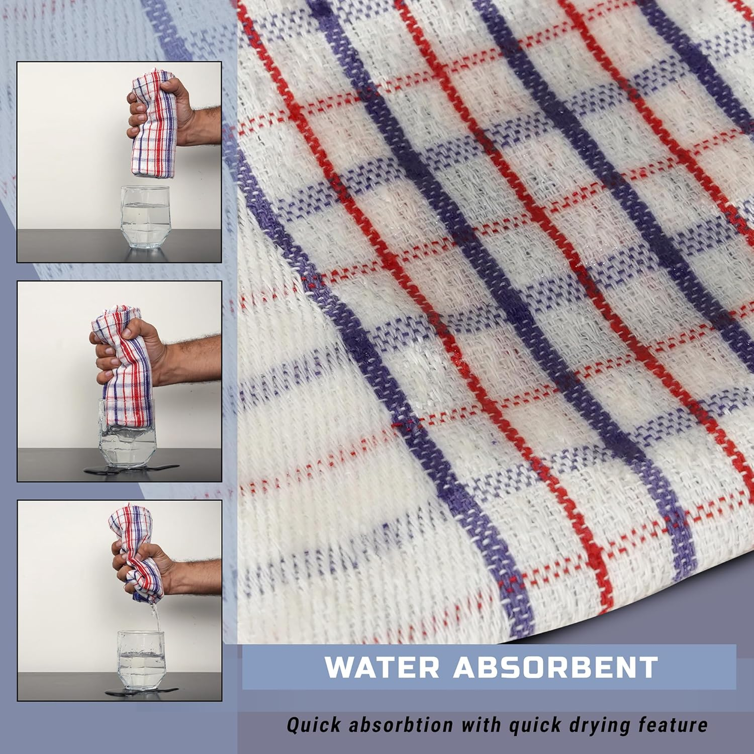 GABA 50Pcs Luxury Tea Towels Jumbo Size 50X70Cm Commercial Grade Heavy Duty 100% Cotton image number 5