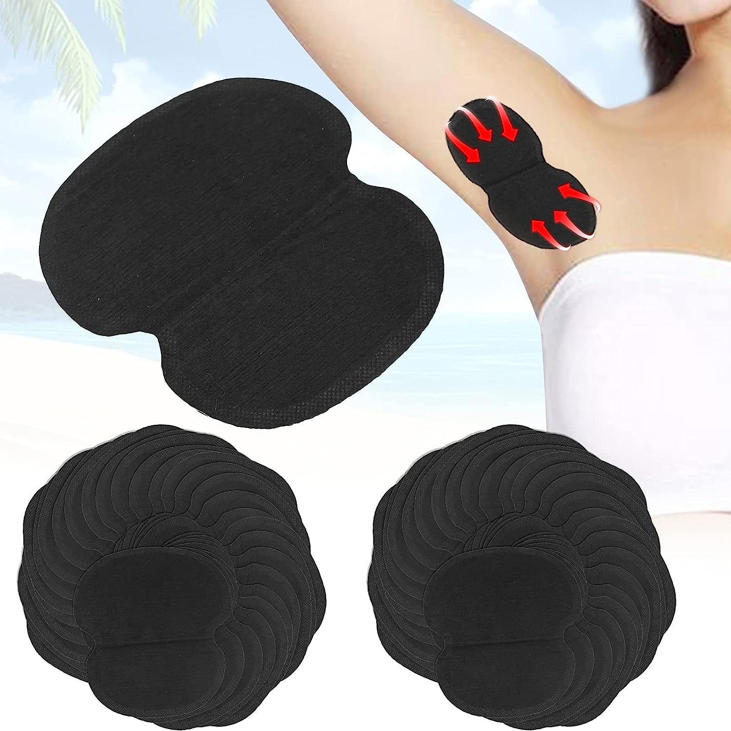 60 X Non-Woven Underarm Underarm Sweat Pads Clothes Black image number 6