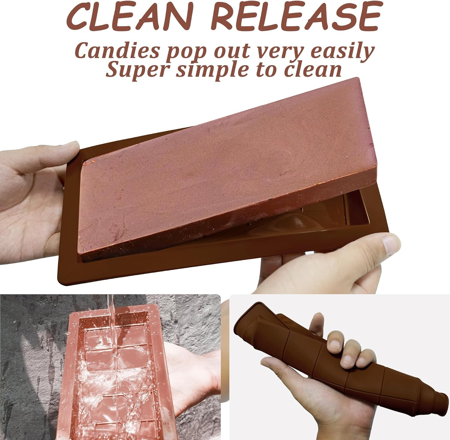 Deep Chocolate Bar Mold 1PCS, Silicone Chocolate Bar Moulds, Large and Thick, Knafeh Chocolate Bar DIY Deep Chocolate Candy Kitchen Baking Moulds image number 3