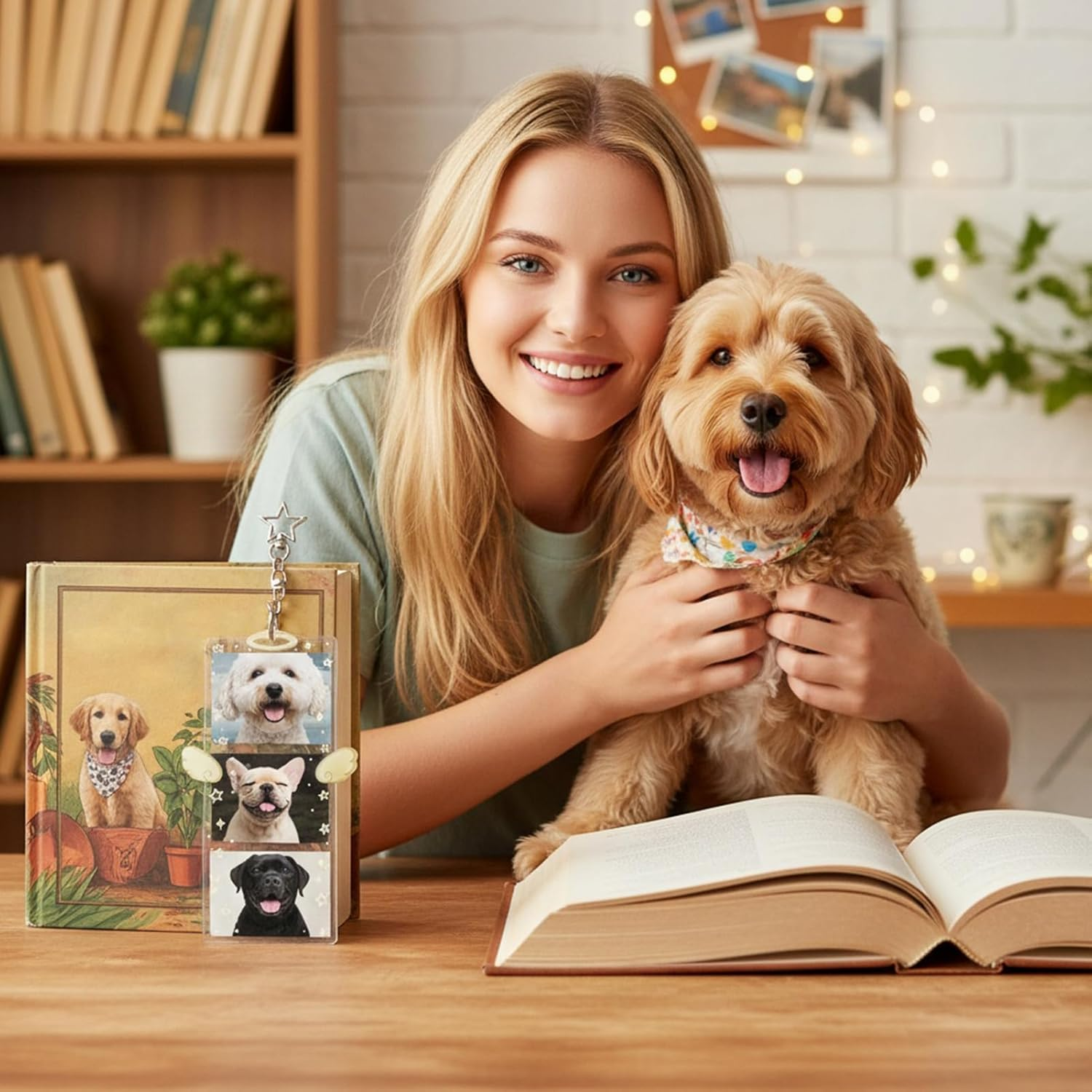 Mwqpgyh Keychain Photo Frame,17X9Cm Cute Acrylic 4-Compartment | DIY 4-Compartment Photo Cover Keychain - for Women Men Kids Friends Bag Purse Wallet Pocket Birthday Holiday Party Favors image number 6