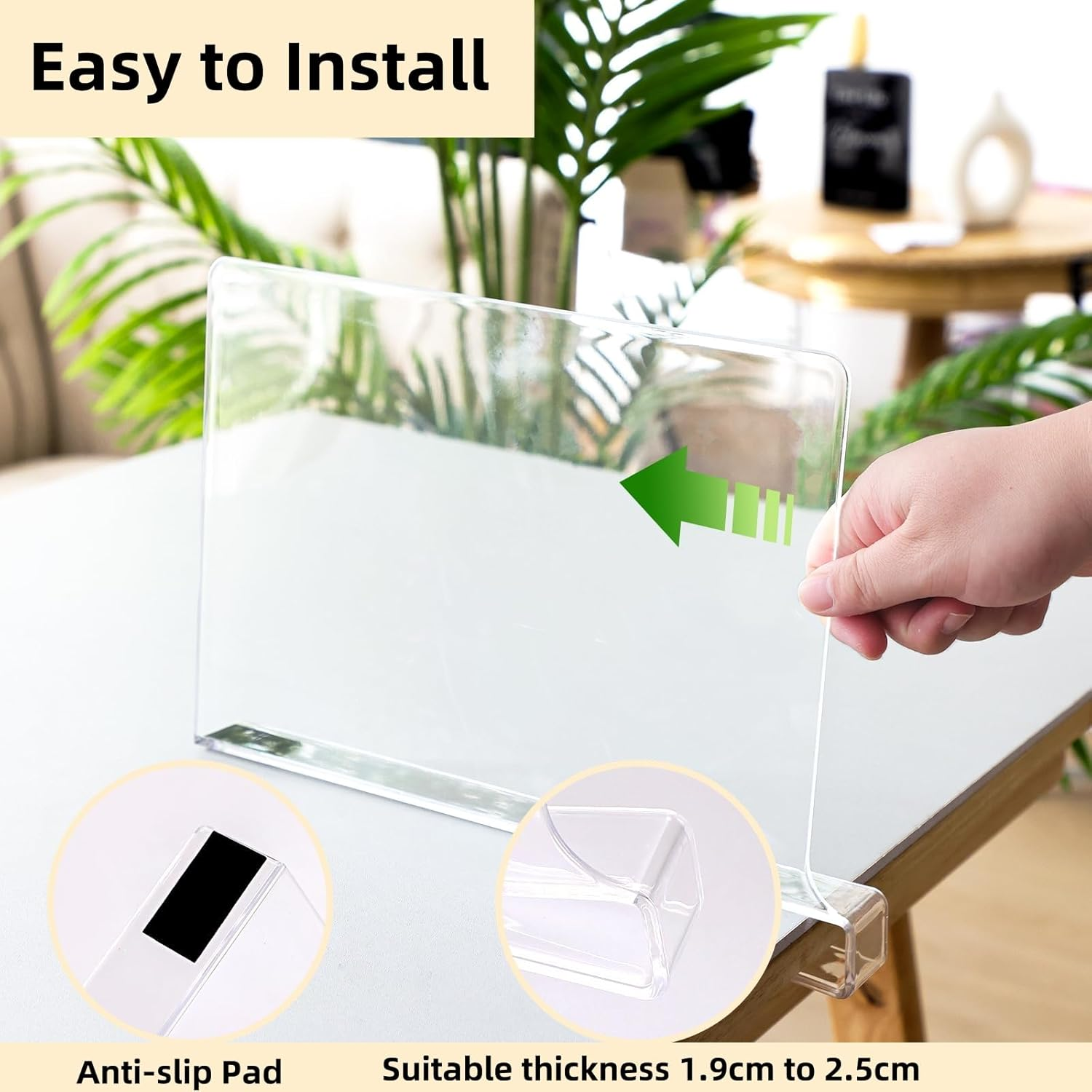 FORYUSE 12 Pack Acrylic Shelf Dividers for Closet Organization Clear Organiser Wooden Shelving Cabinet Separator Bedroom Kitchen Office Bookcase image number 6