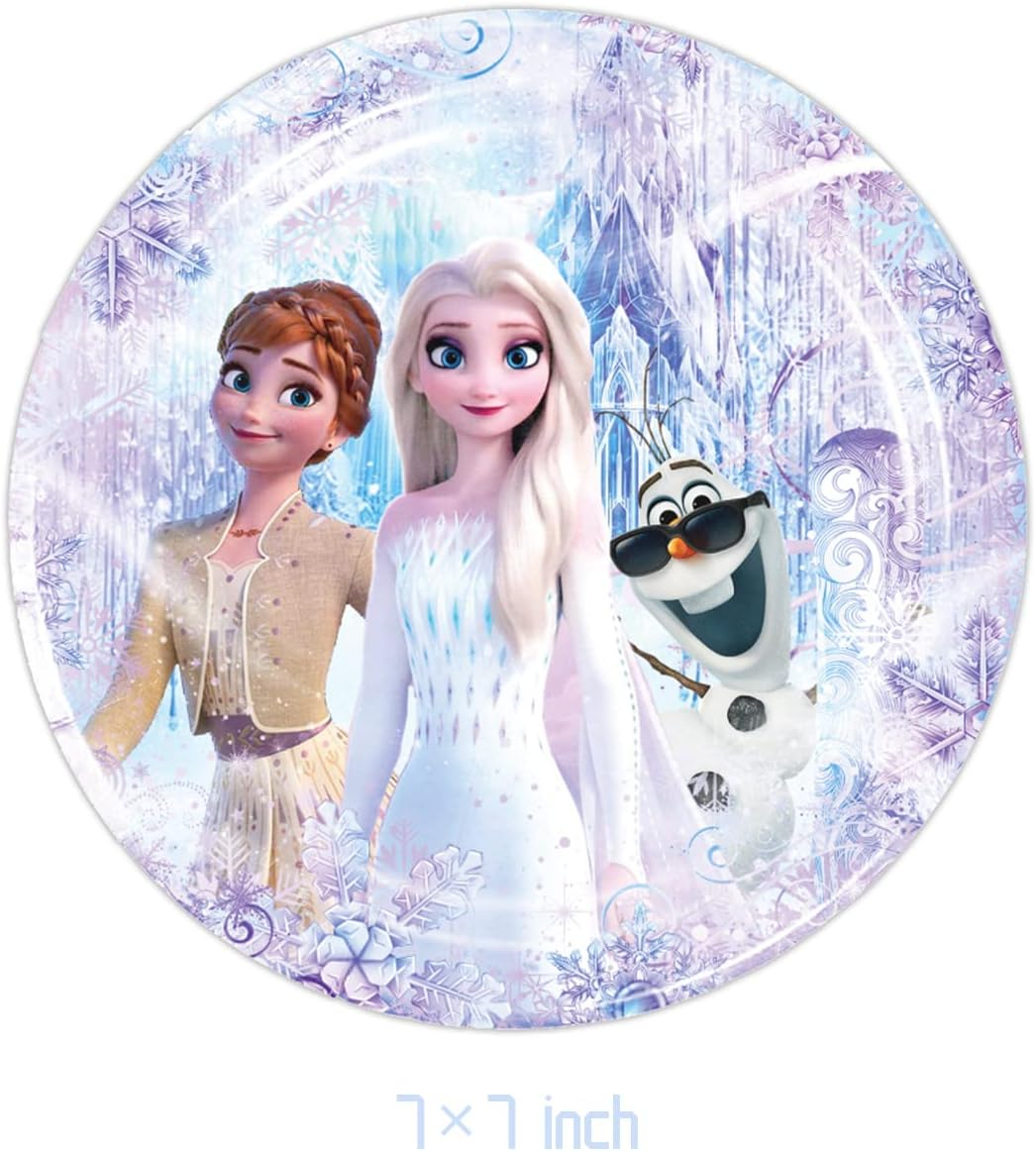 Domidola 40Pcs Frozen Party Supplies Include 20 Plates, 20 Napkins for the Frozen Birthday Party Decoration image number 6