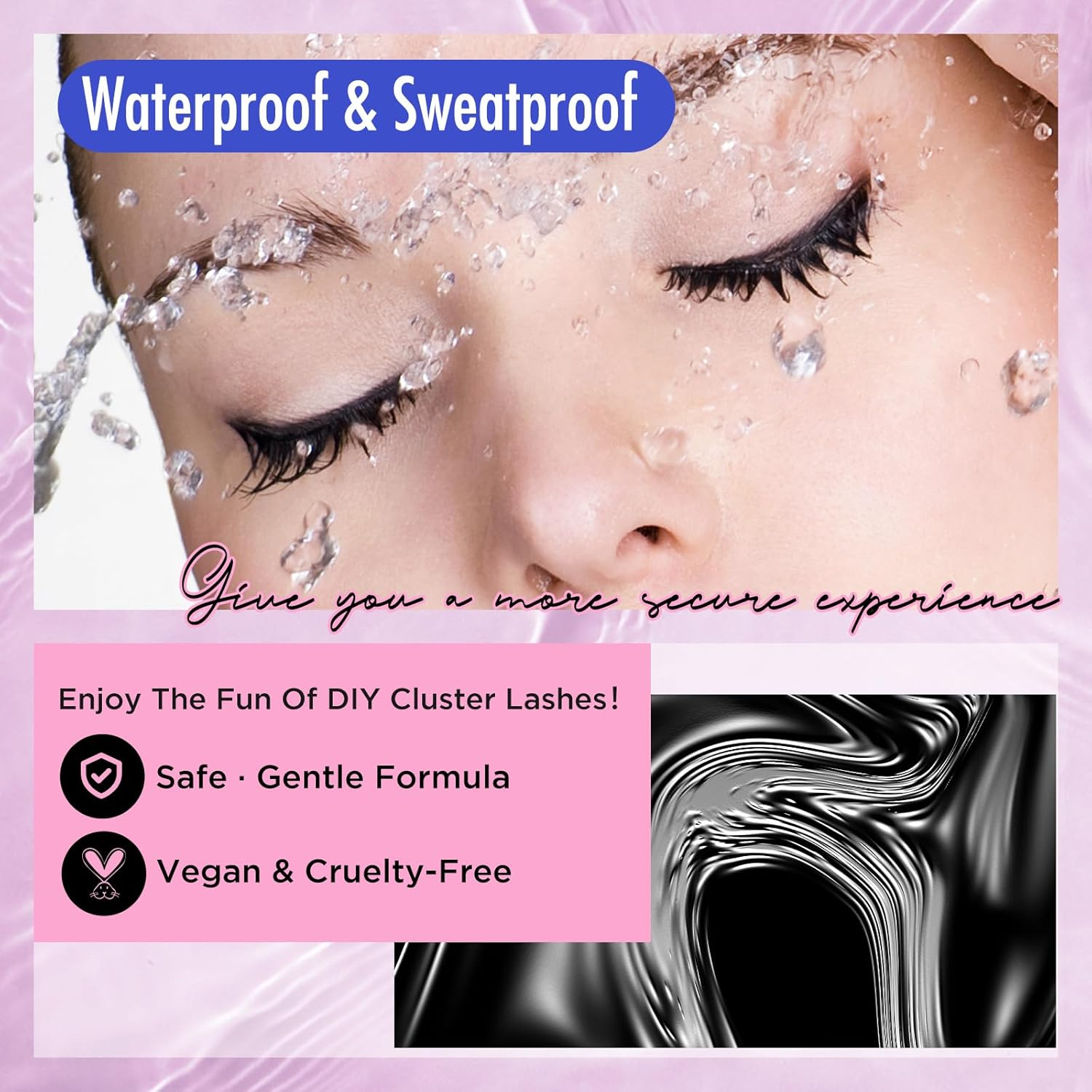 BEPHOLAN Lash Bond and Seal, DIY Eyelash Extension Bond & Seal, Lash Glue Mascara Infused with Biotin & Vitamin E&ndash;Super Strong Hold & Latex Free, Suitable for Sensitive Eyes, 0.30 Oz image number 4