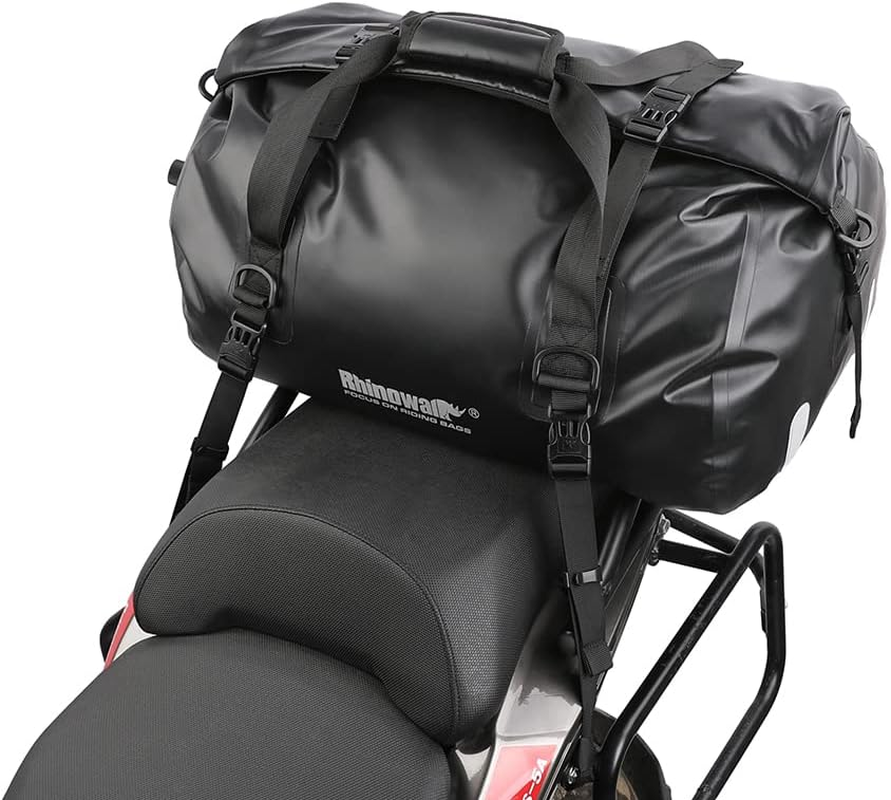 Rhinowalk Motorcycle Waterproof Bag Luggage Bag 45L Motorcycle Tail Bag/Trunk/Luggage Rack Bag-Black