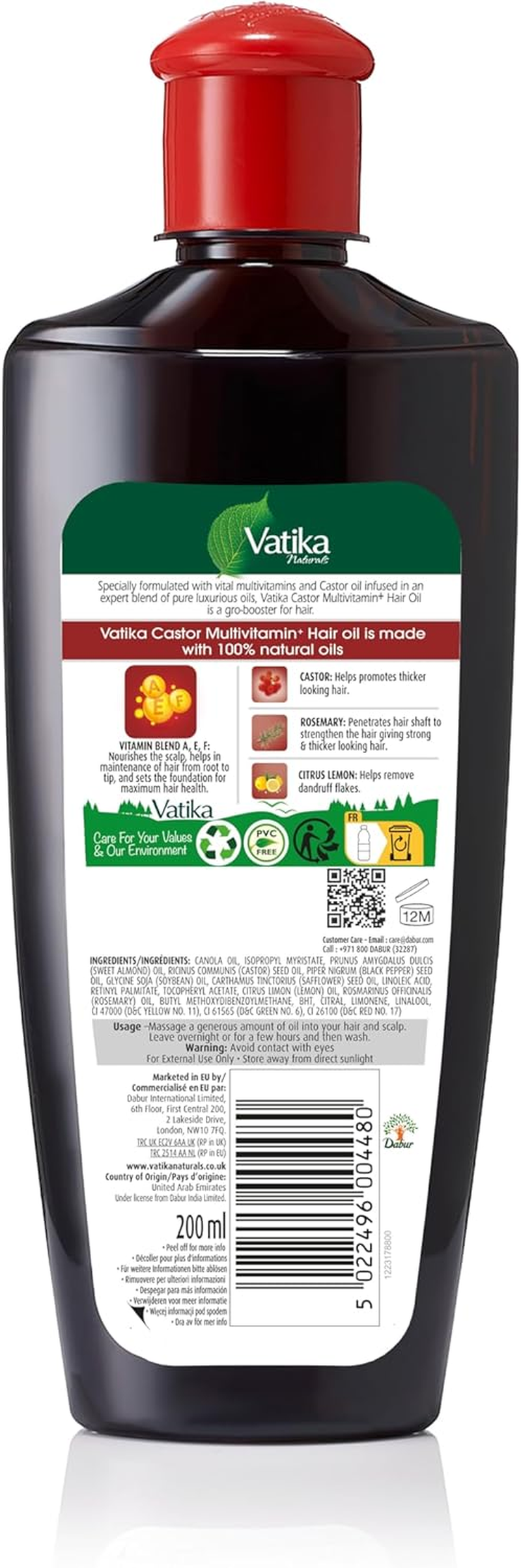 Vatika Naturals Vatika Castor Hair Oil (1 X 200 Ml) image number 4