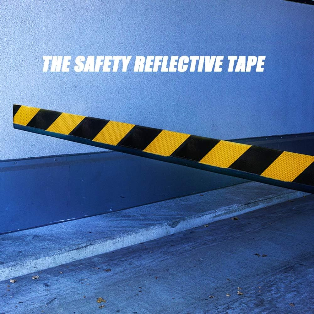 2" X 33Ft Reflective Tape Safety, ONTWIE Reflective Warning Sticker Hazard Caution Tape Strong Reflectivity High-Adhesive Bright Safety Reminder Tool - Yellow/Black image number 6