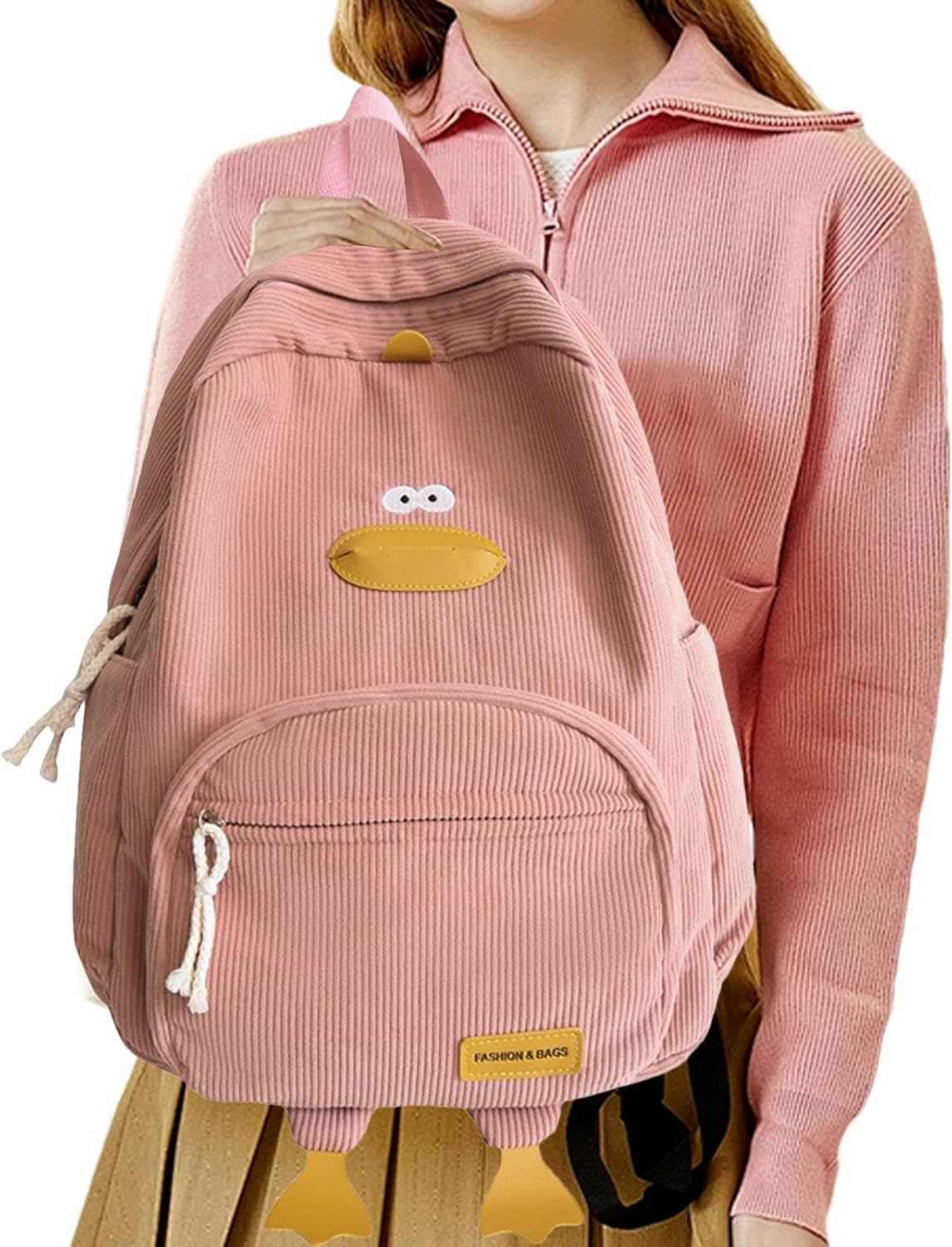 Cute Animal Backpack | Cartoon Duck-Shaped Soft Backpack | Large Capacity Kids Schoolbag with Multiple Pockets for Children and Students, Fun and Functional Design, Fun Animal School Bag