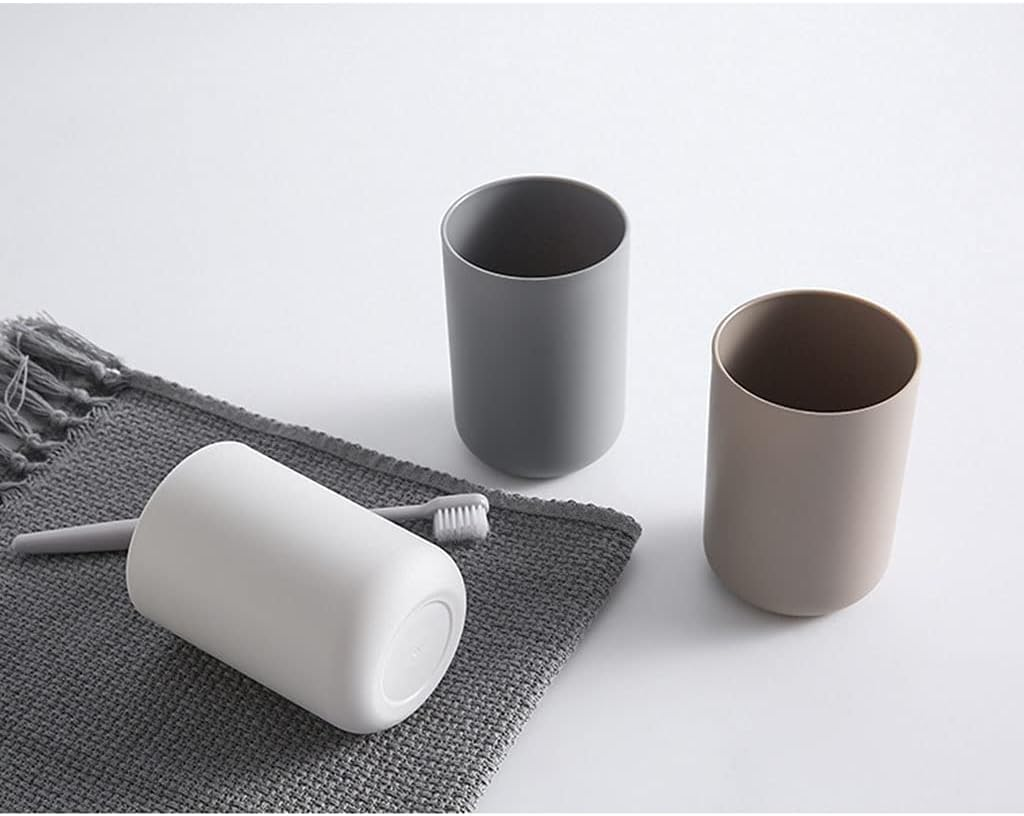 Unbreakable Material Mouthwash Cup Brushing Mugs Toothbrush Cups Rinse Mugs Home Bathrooms Cups for Toothbrush Cup, Gray (Grey, 10.3 * 7.2Cm) image number 3