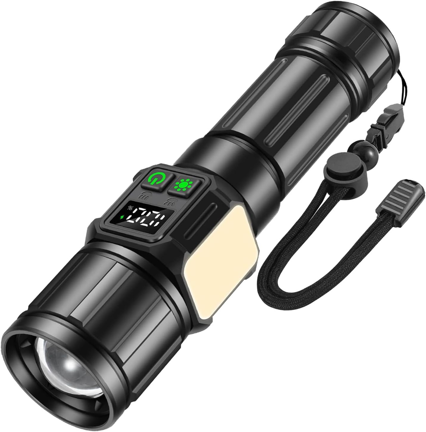 LED Torch Rechargeable Flashlight,9 Modes High Lumen with Magnetic Base Zoomable 5000Mah Battery Handheld Torches with Cob Side Light,Ipx4 Waterproof,Used for Outdoor Camping Accessories,Home Use image number 1