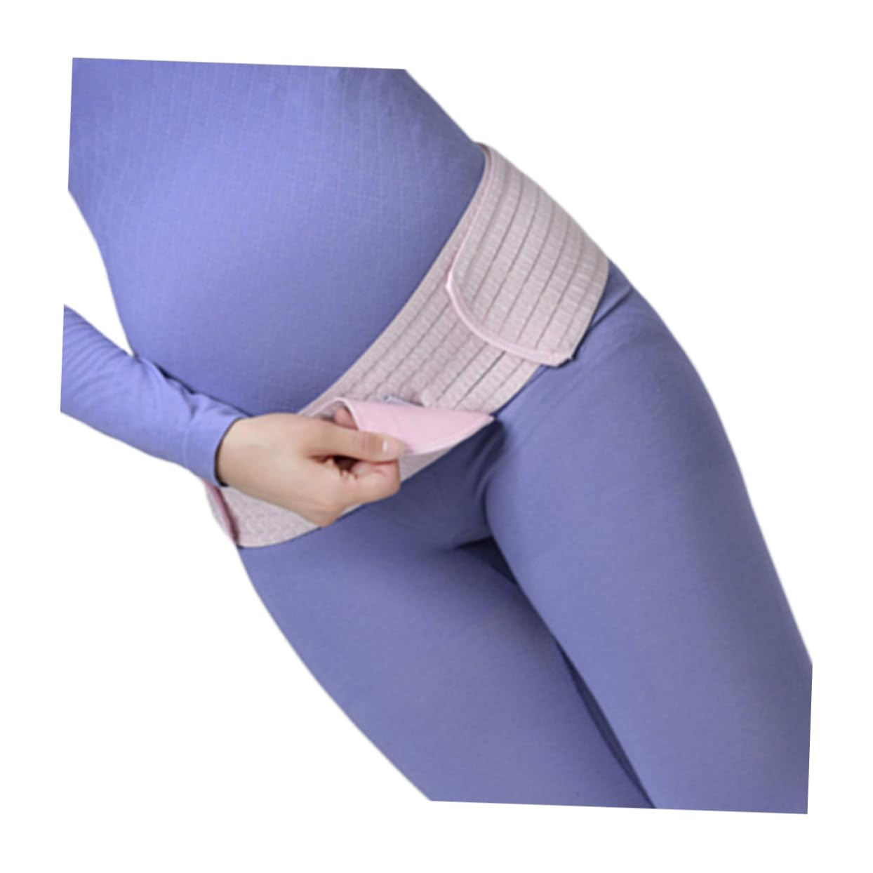 GARVALON Pregnant Women Belly Support Band Dual-Layer Breathable Abdominal Belt Postpartum Pelvic Waist Care for Pregnancy Pink Free Size