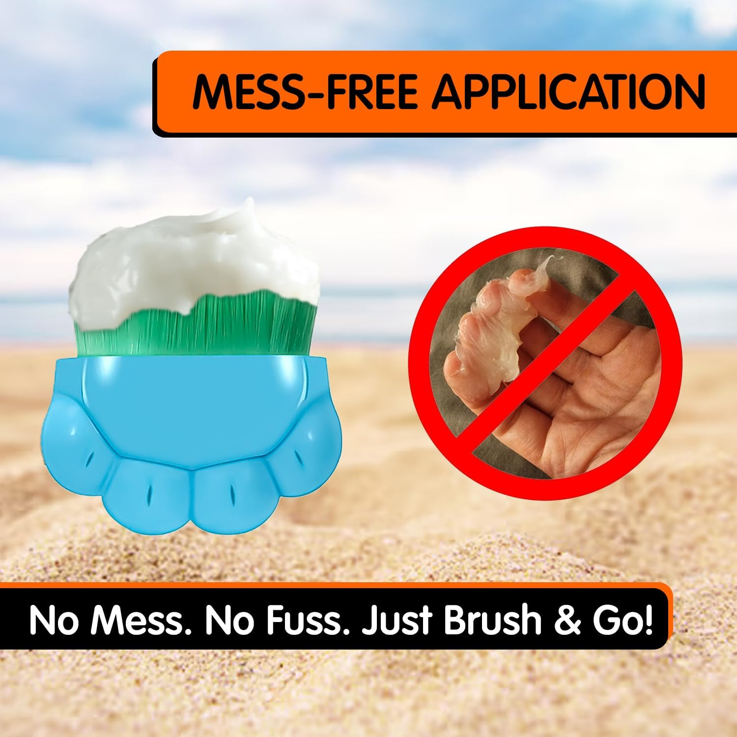 2Pcs Sunscreen Applicator for Kids - Sunblock Lotion Brush with Protective Case, Soft Bristles, Mess-Free Sun Cream Applicator for Travel, Beach & Outdoor Use - by Mobi Lock image number 4