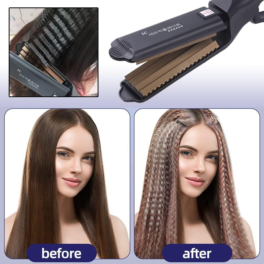Professional Volumizing Hair Crimping Iron Fast Fluffy Hair Styler Wave Big Tooth Corrugated Iron Electronic Hair Crimper Irons Beauty Styling Tool image number 1