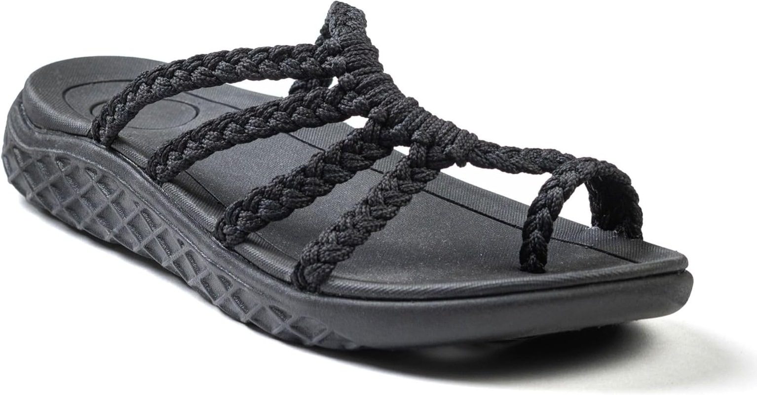 Plaka Wave Flip Flops for Women with Arch Support &ndash; Comfortable Womens Flip Flops for Walking &ndash; Lightweight Vegan Summer Sandals &ndash; Water Resistant and Stylish Beach Slides, Black, 8