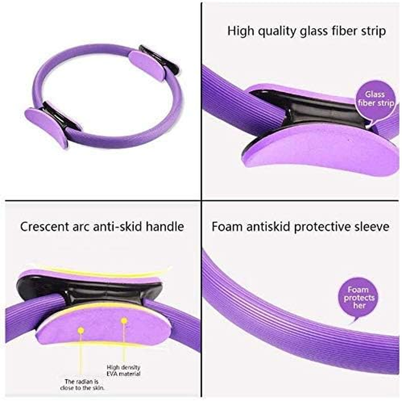 Yoga Pilates Ring Wheel Magic Fitness Circle Slimming Body Training Exercise (New Version - Pink) image number 5