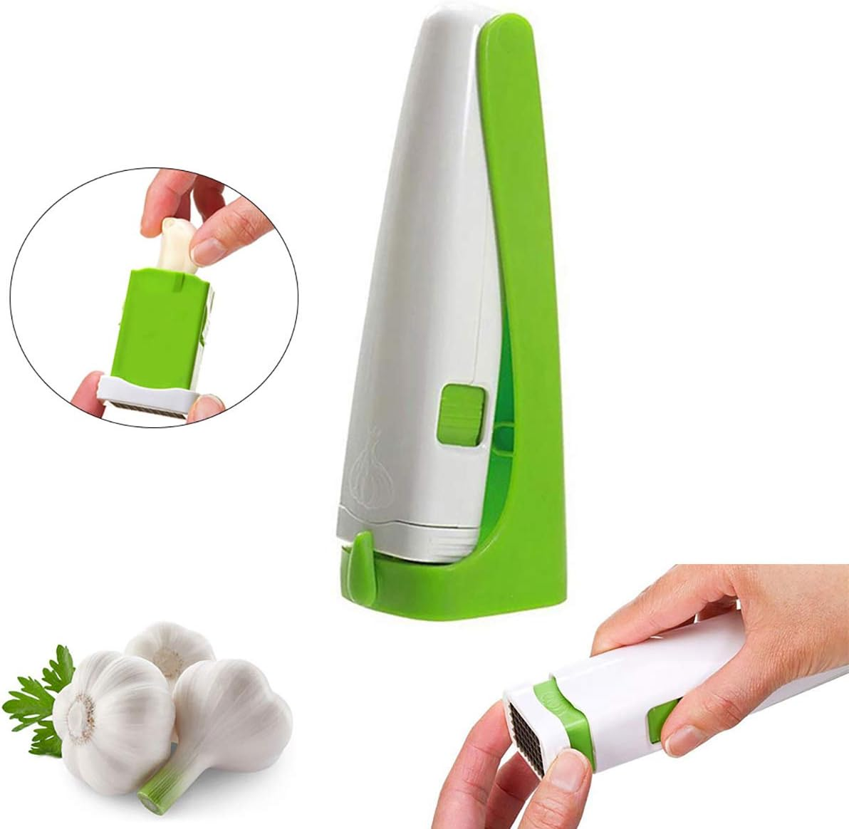 Tooloflife Garlic Press, Plastic Garlic Grinder, Multifunction Squeezer for Walnut Peanut Ginger Mincer Garlic Chopper Practical Kitchen Tool image number 2