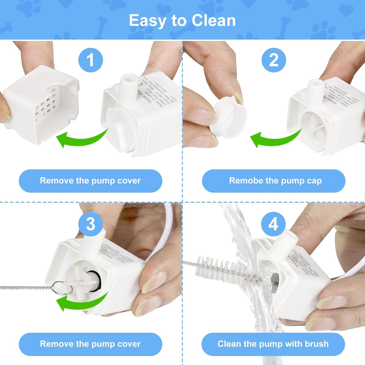 Sanklev Wireless Cat Water Fountain Pump, JY-YB200 DC Replacement Pump for Cordless Stainless Steel Pet Water Dispenser, Super Quiet, IP68 Waterproof image number 4