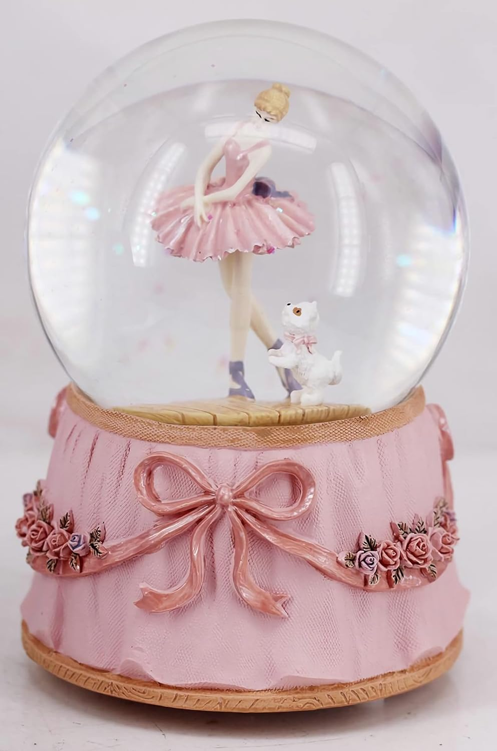 Ballerina Snow Globe Plays Swan Lake Ballet Tune,Christmas Music Snowglobes Ballet Recital Gifts (Dancer with Puppy) image number 5