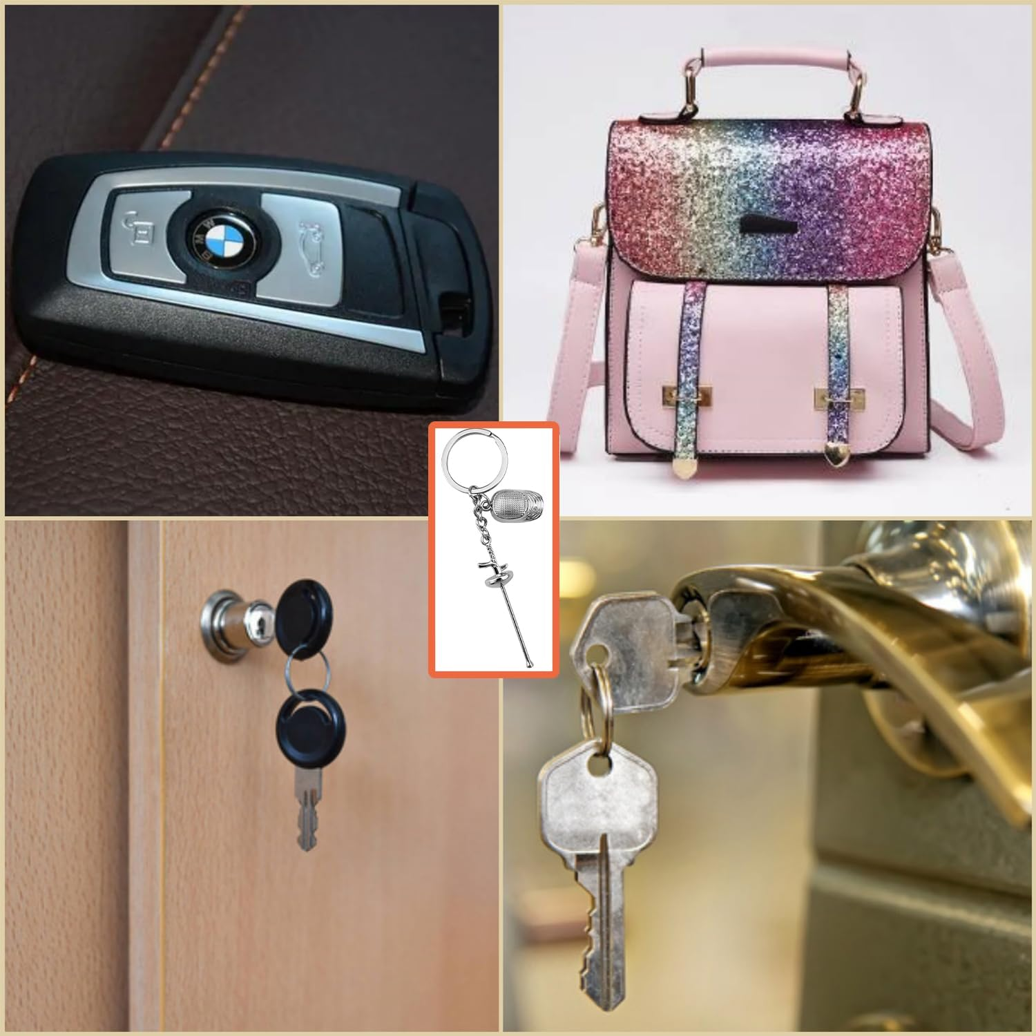 Taicols Fencing Keychain,3 Souvenir Backpack Hanging Adorns Delicate Key Chain Sword Rings Sports Ring Bag Decor Keepsake Pendant Decoration Chains Sport Metal Lovers Collectible Keychains Keyring