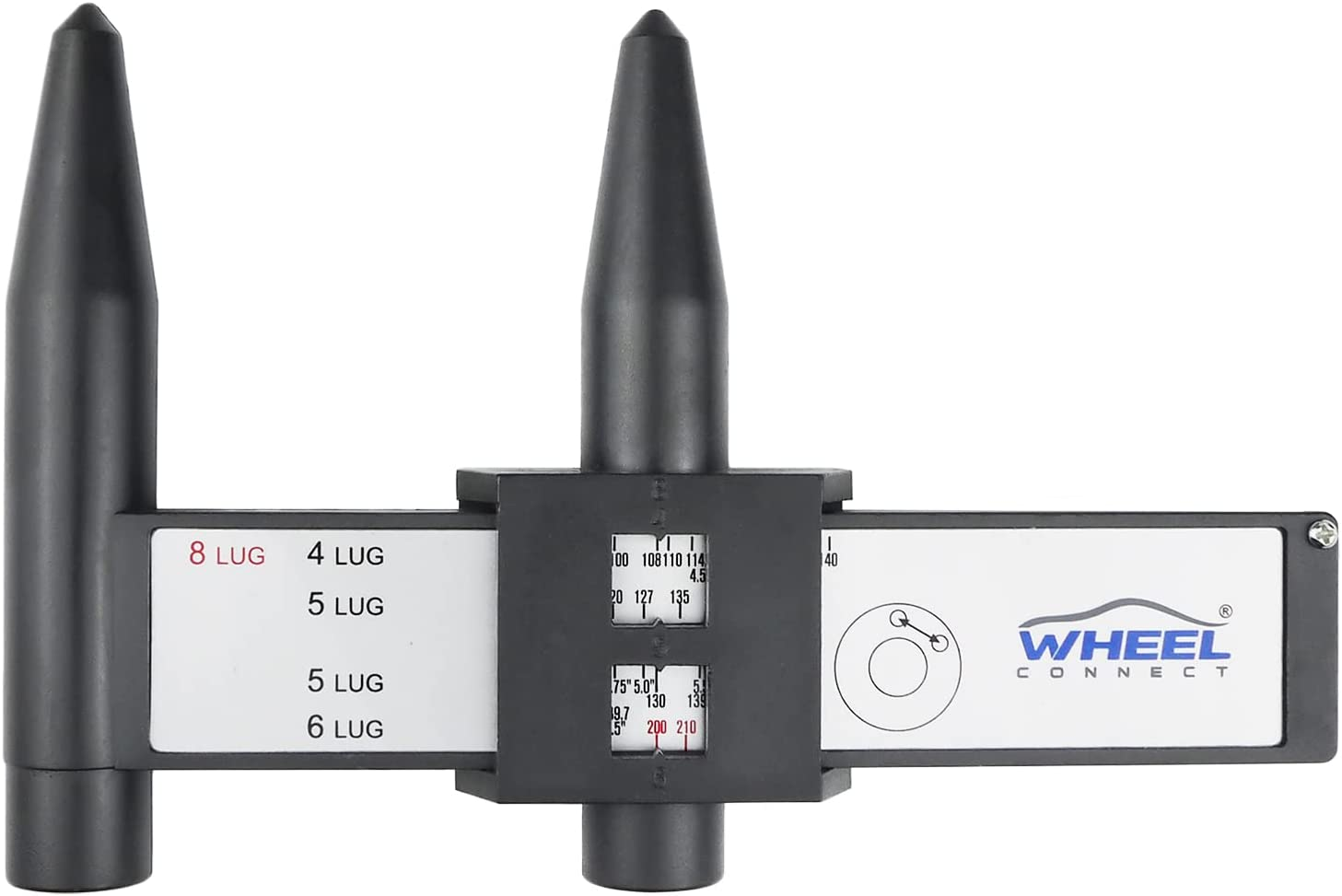 WHEEL CONNECT PCD Gauge，Wheel/Rim Bolt Pattern Measuring Tool, PCD Ruler, Sliding Caliper for 4 5 6 8 Holes image number 4