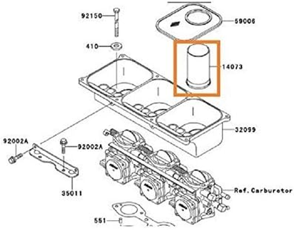 DUCT FLAME ARRESTOR 3-PACK KAWASAKI JETSKI 98-03 1100 ZXI 99-06 900 STX 14073-3772 image number 3
