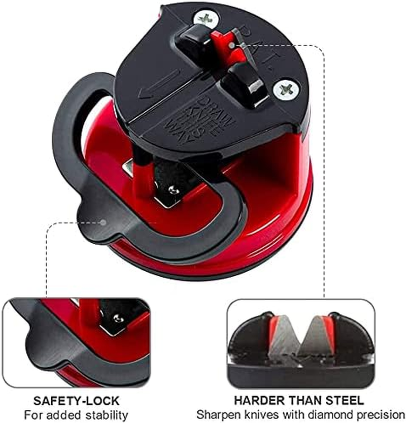 Small Knife Sharpeners, Professional Knife Sharpening Tool Helps Repair, Restore and Polish Blades,Non-Slip Suction Cup Design,Safe and Easy to Use,Suitable for All Blade Types image number 1