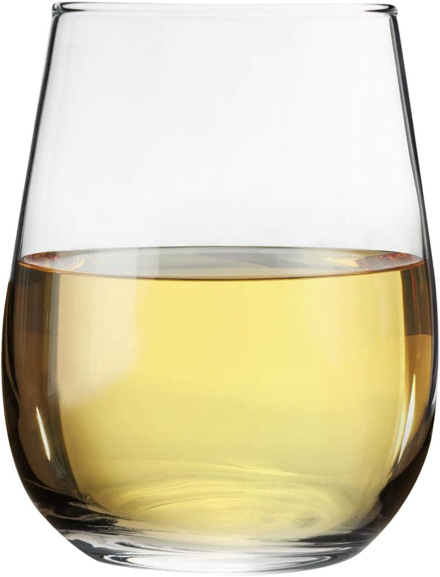 LAV Gaia Stemless White Wine Glasses Set - 360Ml - Pack of 12 Modern Glass Goblets Tumblers image number 3
