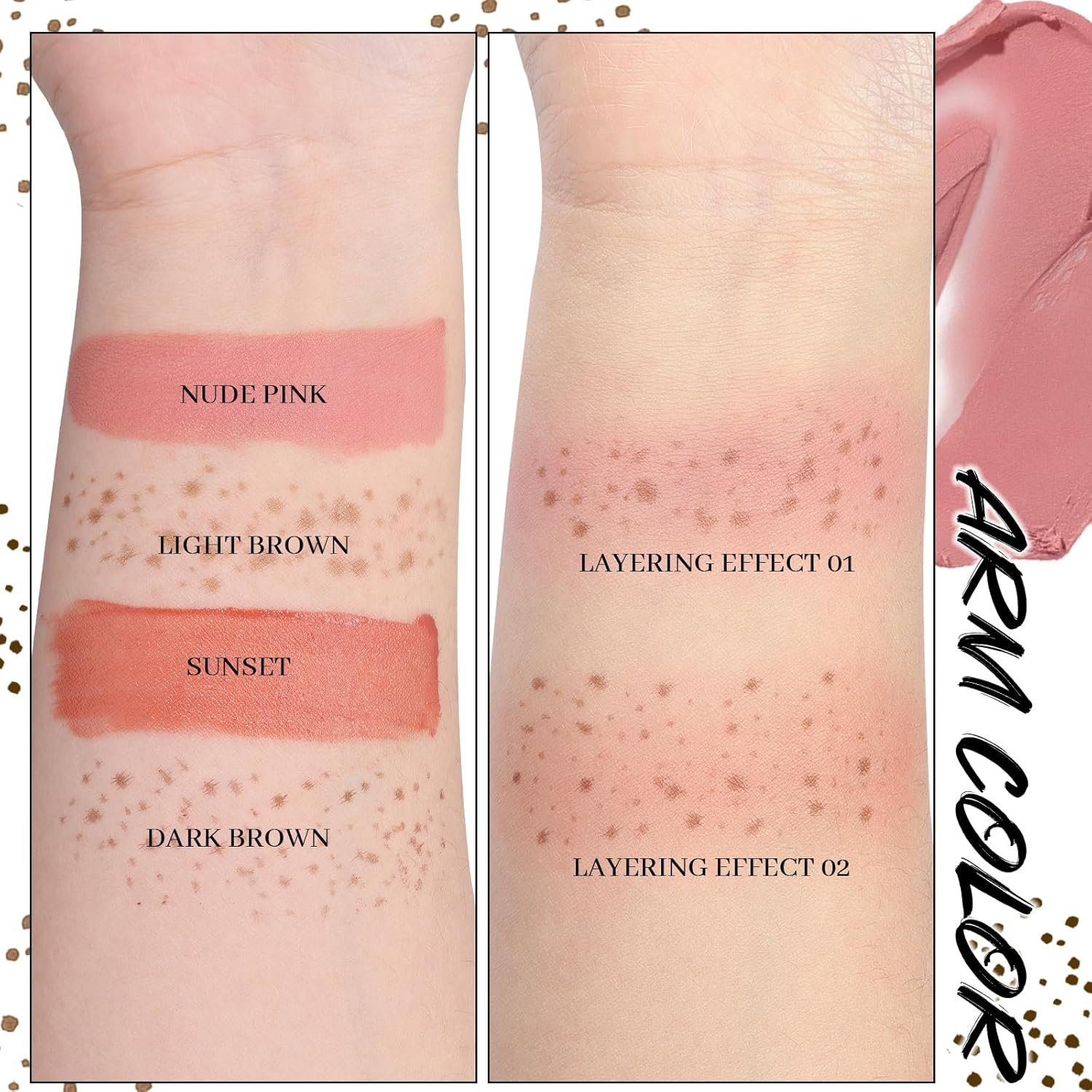 DAGEDA Freckle Blush Makeup Pencil, 2 in 1 Liquid Freckle Pen and Cream Blush,Quick-Dry, Lifelike Natural Freckles,Suitable for Natural Sun-Kissed Face Makeup 01 image number 4