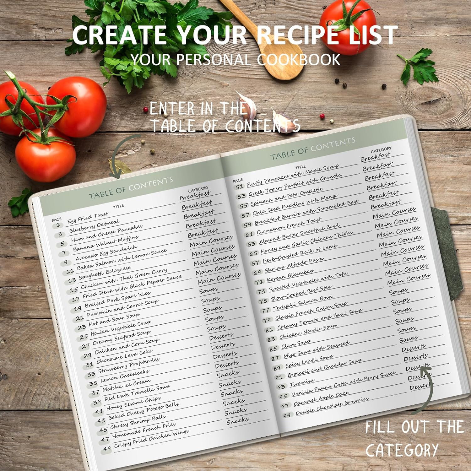 Blank Recipe Book for Own Recipes - Personalised Recipe Notebook for 100 Recipes - A5 Recipe Journal to Write Your Own Recipe Book - 224 Pages Empty Cookbook for Family & Cooking Lover image number 6