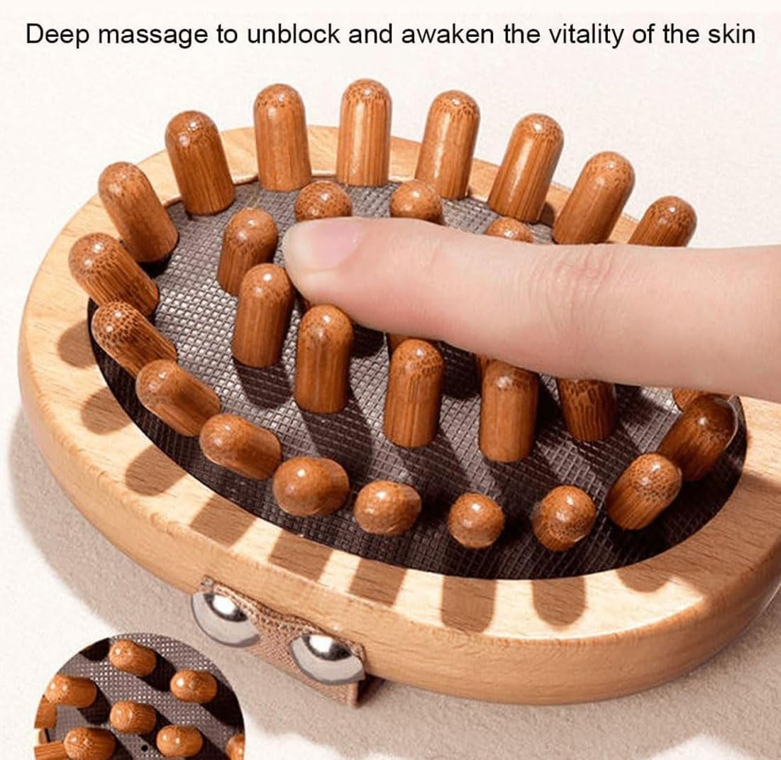 Fokmuaex Wooden Acupressure Massage Brush - Full Body Meridian Therapy Tool for Back, Legs & Feet - Stimulates Blood Circulation & Relieves Muscle Fatigue image number 5