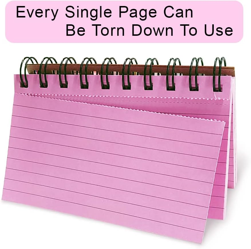 Blank Index Cards, Assorted Colored Ruled Index Cards 3X5 Inches, Great Spiral Note Cards & Memo Cards for School, Office, Learning and Memory Cards (400 Count) image number 1