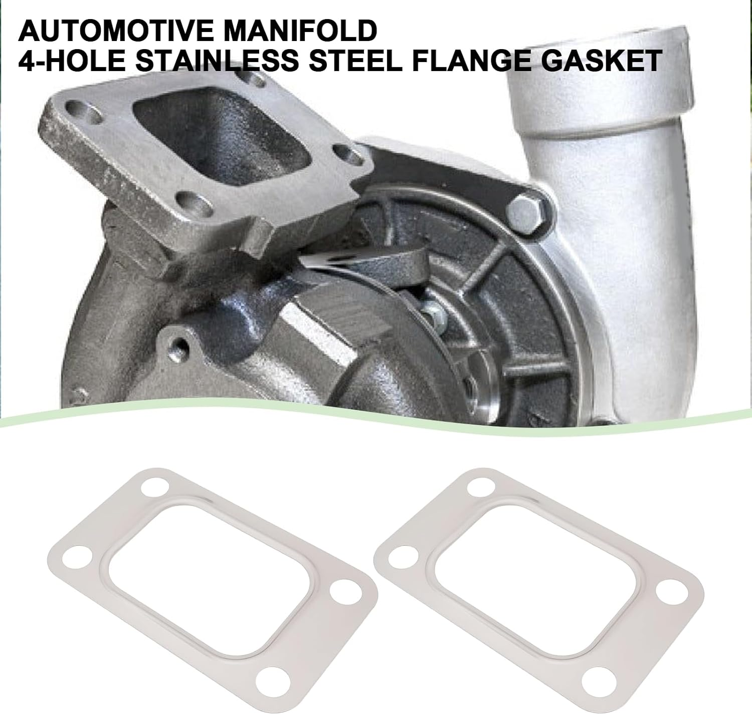 SG Store 2Pcs 4 Holes Turbo Inlet Manifold Gasket Stainless Steel Flange Gasket T3 Metal Gt30 Gt35 T35 T38 Compatible with Garrett T3 Turbocharger Turbo Manifold image number 5