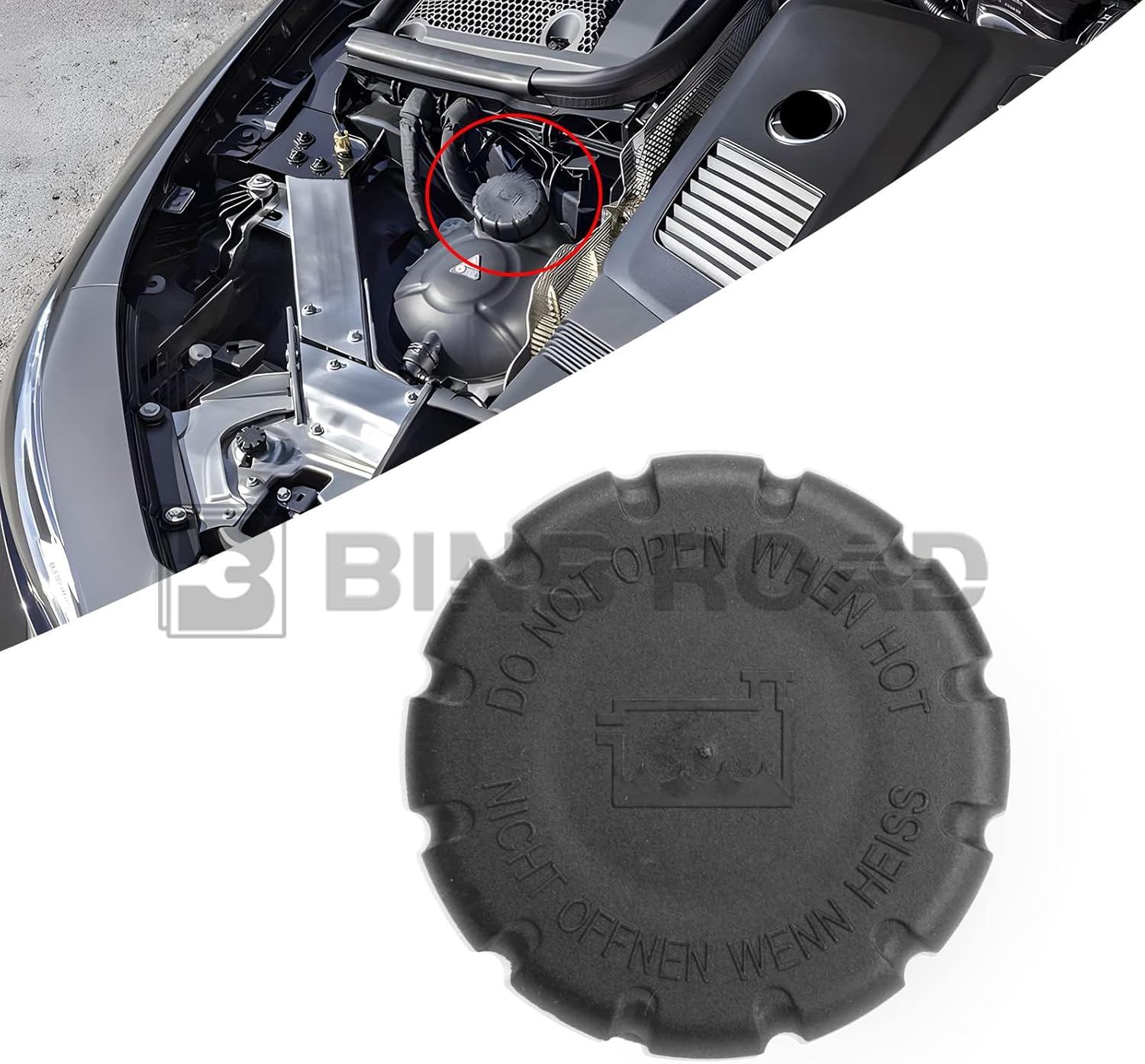 2105010615 Radiator Coolant Reservoir Expansion Tank Cap Screw-On Type Compatible with Mercedes-Benz C E S CLA SLK GLA GLE Class