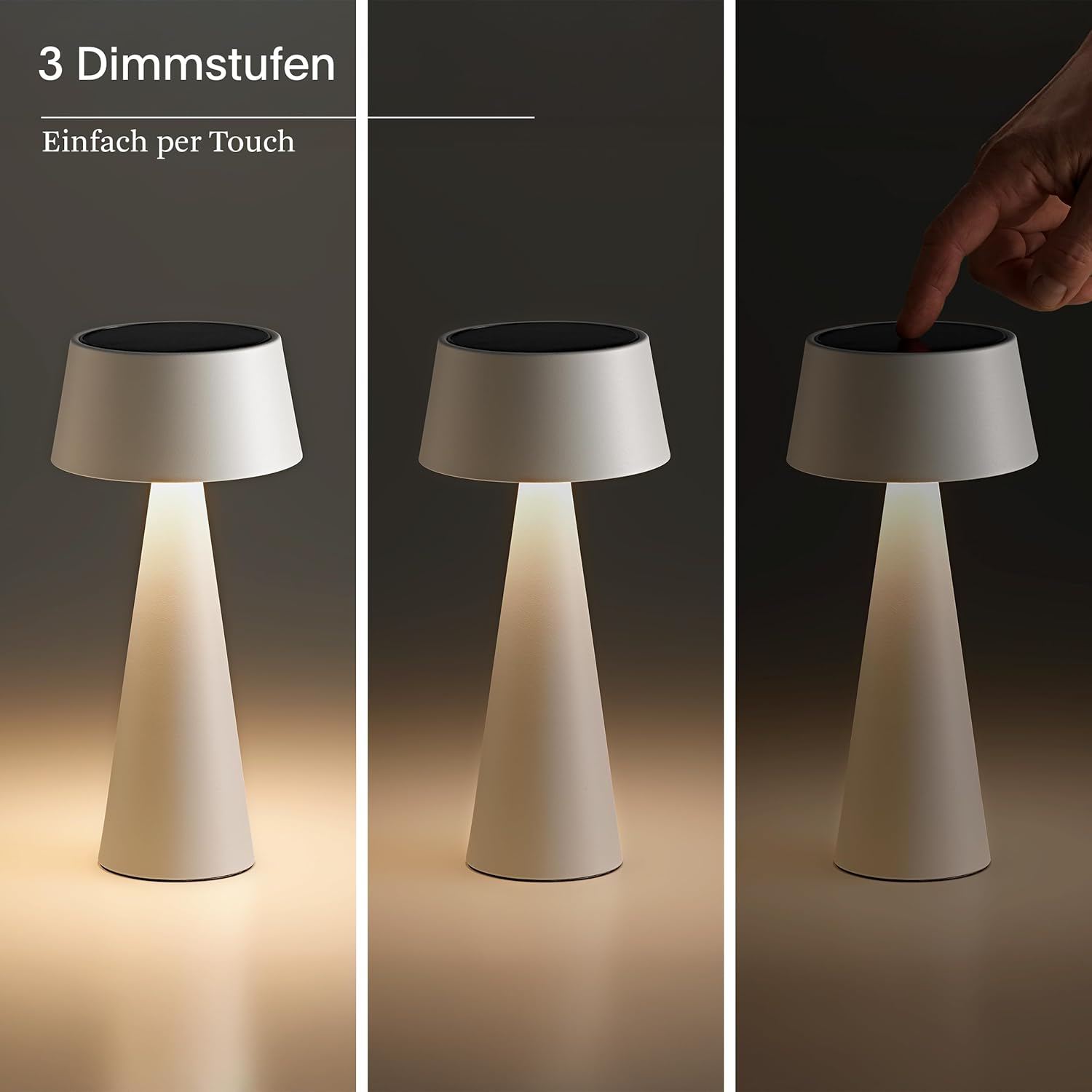 SIGOR Solino Snow White Solar LED Battery Table Lamp with Magnetic Joint and Double Charging Function (Solar & USB-C), Dimmable & Wireless, IP44 Outdoor Table Lamp, up to 6.5 Hours Light Time image number 6