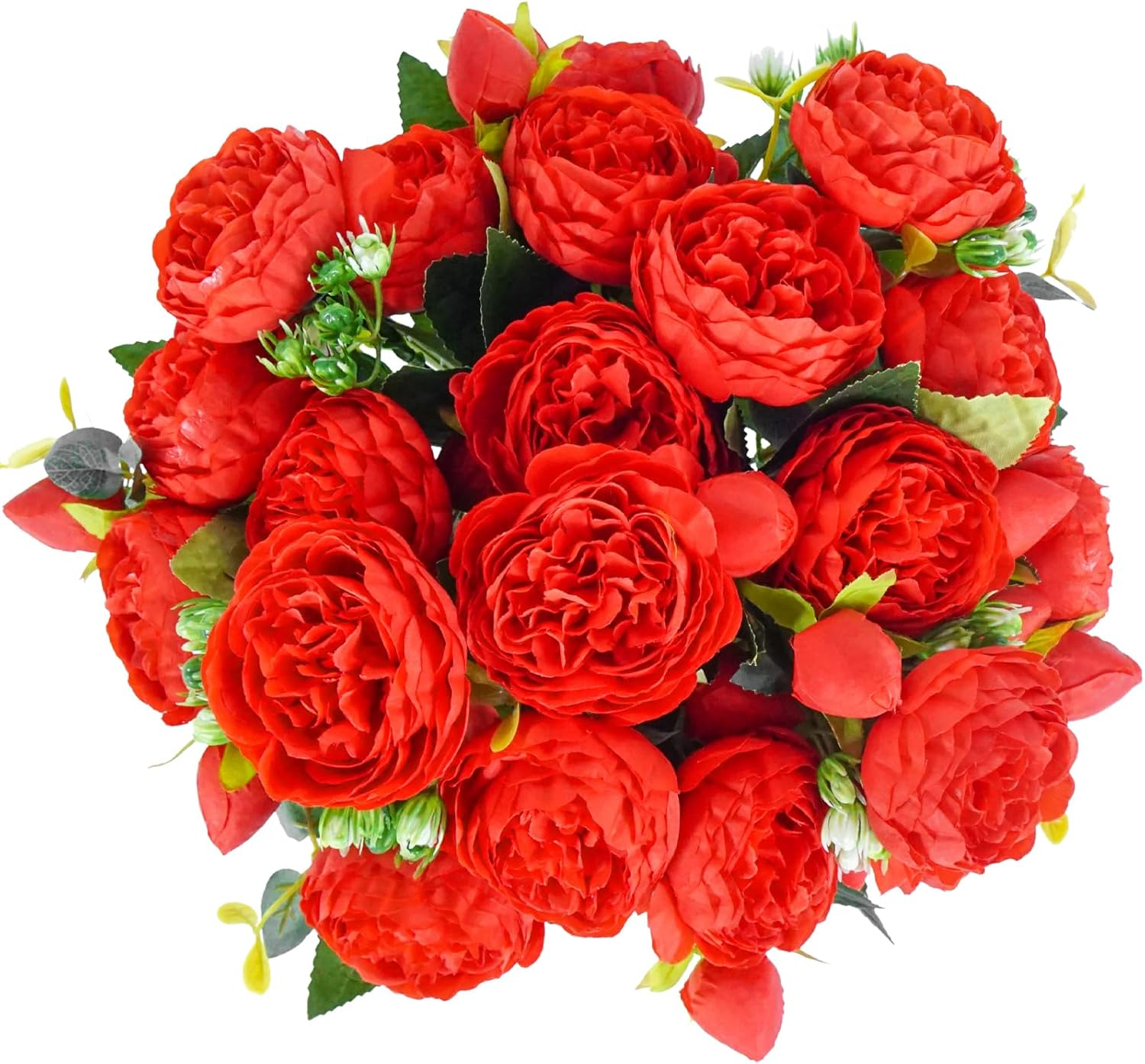 Lenamos 4 Packs Peonies Artificial Flowers, Silk Flowers Fake Peonies Artificial Flowers Peonies Bouquet for Centerpiece Table Wedding Party Home Decor (Rose Pink)