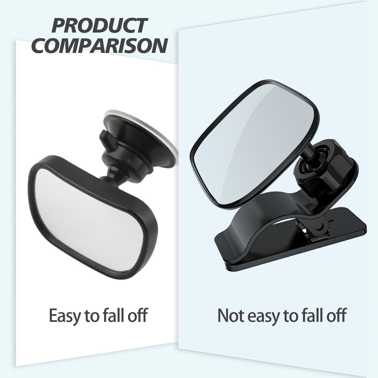 Baby Car Mirror,With Clip Back Seat Mirror to See Baby,360&deg; Adjustable Convex Mirror for Infant Backseat,Automotive Interior Rearview for Viewing Rear Baby,360&deg; Rotation,Spring Clamp,Shatterproof