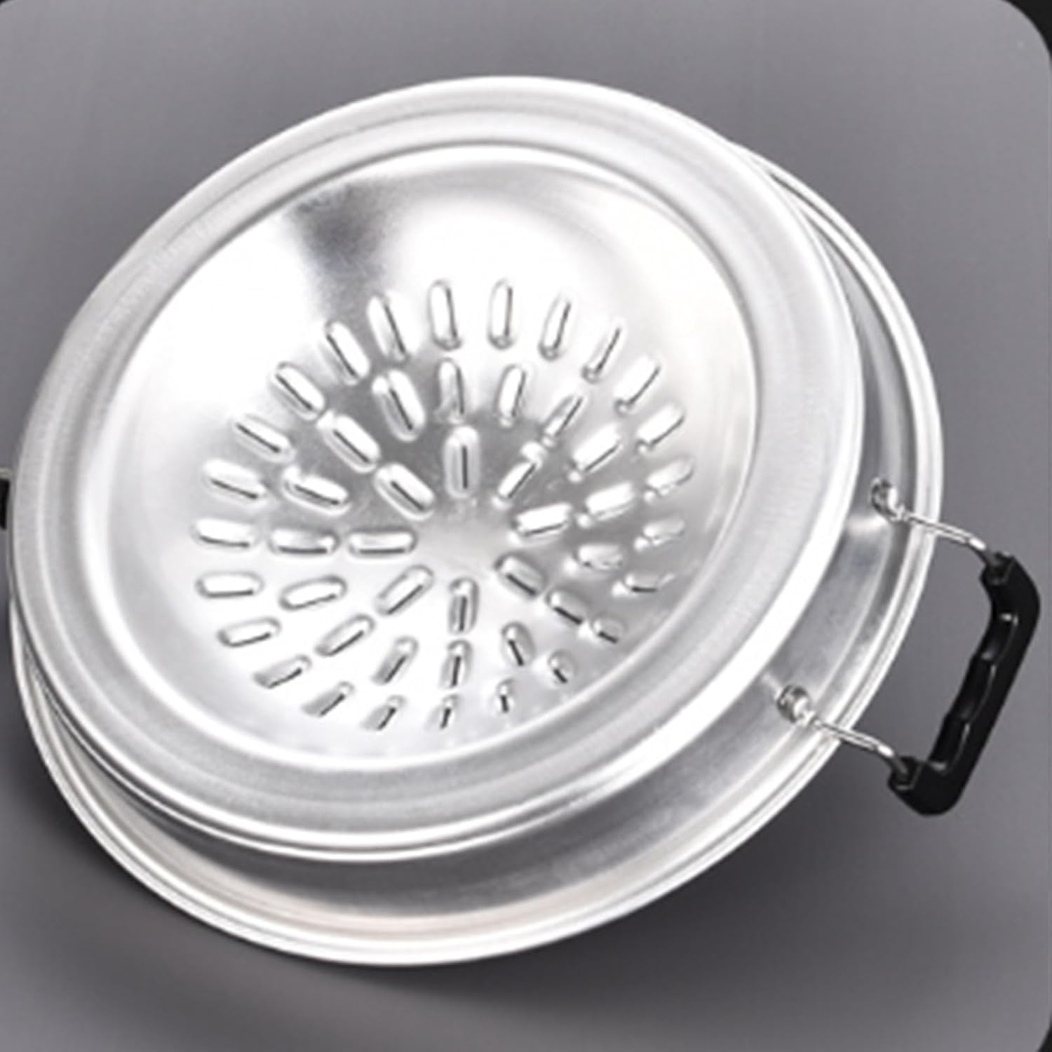 Aluminum Steak Charcoal Coal Pan, Traditional Thai Taste, Double Cooking, Wide Use with Quick Cooking for Family Reunions Outdoors, (L) image number 4