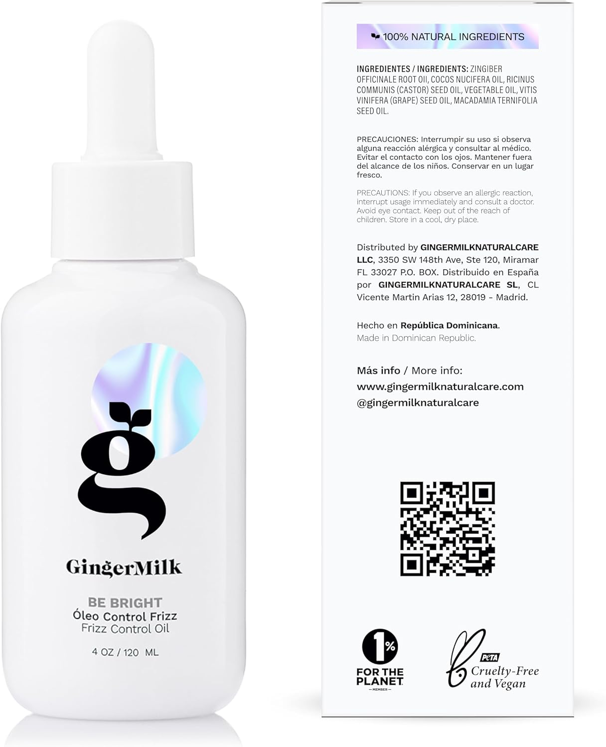 Ginger Root Extract | Hair Oil anti Frizz for All Hair Types | Seals Split Ends and Strengthens the Hair Structure image number 5