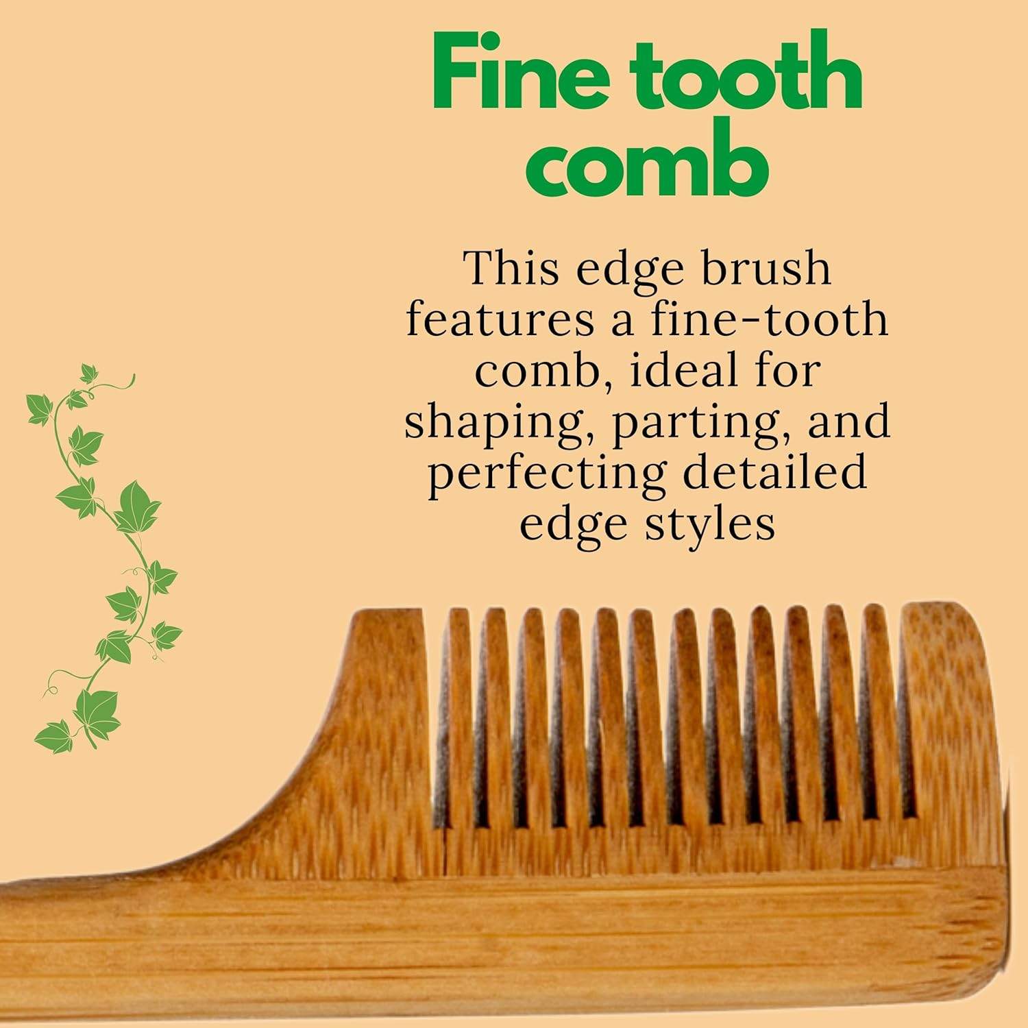 Grannaturals Edges Brush and Comb for Edge Control - Sturdy Bamboo Handle - Styling & Gentle Care Tools - Edge Fixer for Baby Hairs - Compact Curling Accessories for Curly Hair image number 4