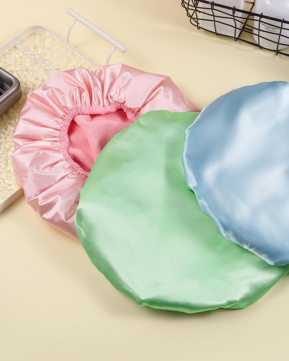 Years Calm Silk Bonnet for Sleeping Women, Double Layer Soft Ajustable Elasticity Band Satin Bonnet for Sleeping Hair - Sleep Shower Caps (T-3) image number 4