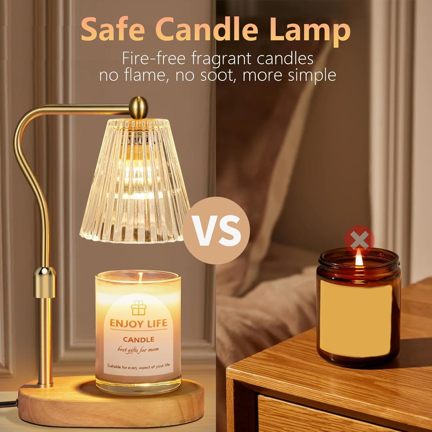 Wakouter Candle Warmer Lamp, Wax Melt Warmer for Scented Jar Candles, with Timer Dimmer, Adjustable Height Candle Lamp, for Women Birthday Gift, Mothers Day Gifts,Home Office - Safe Stylish Gift Idea - 01 image number 5