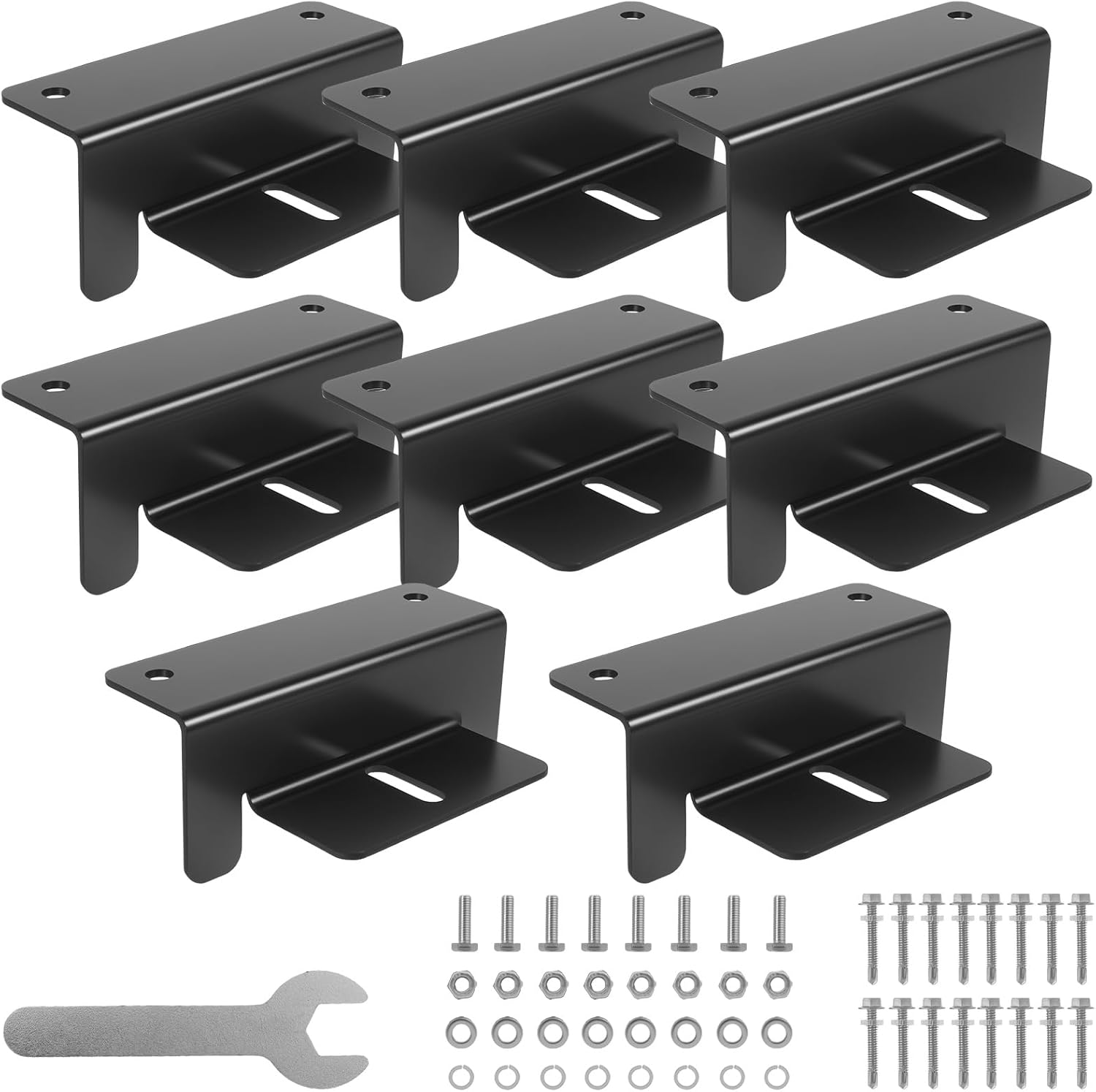 8Pcs Solar Panel Z Bracket Holder Kit Aluminum Alloy Solar Panel Mounting Bracket with Screws Mounting Hardware for RV Roof..(Black,9-Piece Set) image number 4