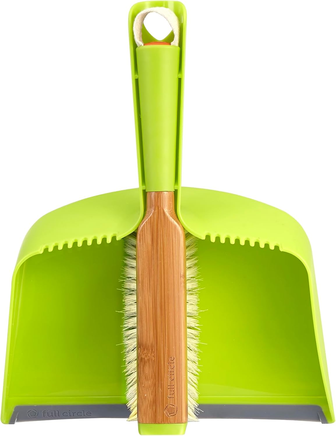 Full Circle Tiny Team Mini Dustpan and Brush Set - Compact Portable Handheld Broom for Quick Cleanups | Ideal for Kids' Mealtime Messes | Small Crumb Sweeper | Non-Toxic Coating | White/Grey