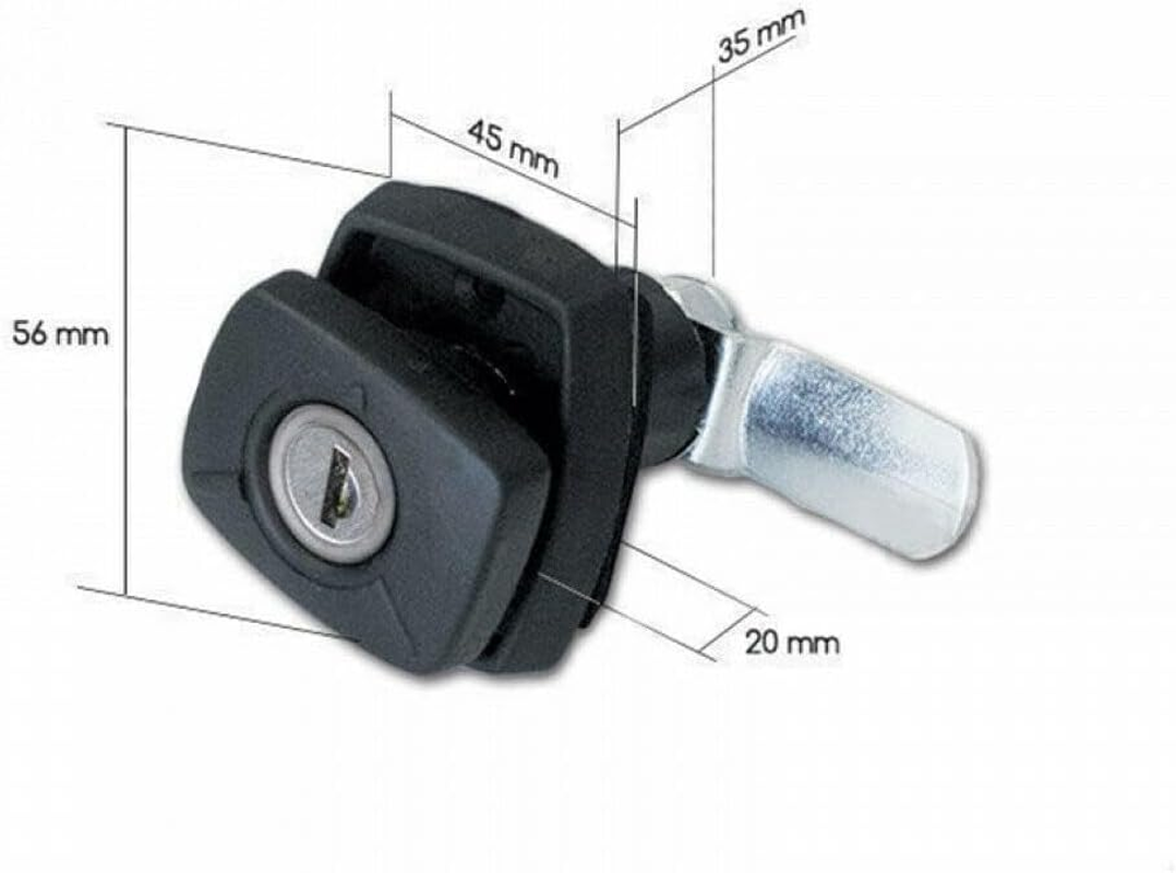 FAP Black Flap Door Lock Gas Box Motorhome with Cylinder and Key image number 4
