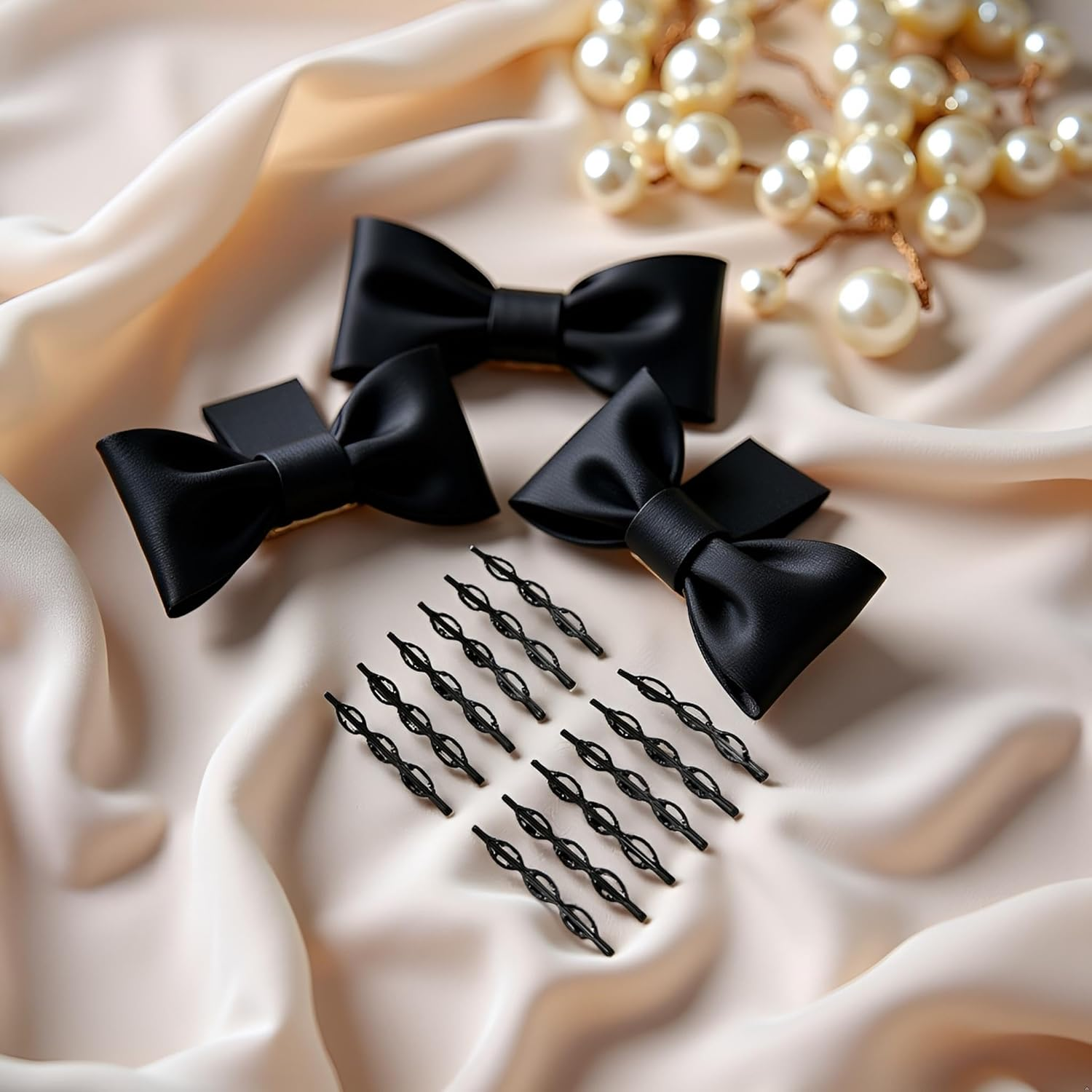 12 Pcs Vintage Hair Pins Mini Black Bobby Pins Fashion BB Clip Invisible Bangs Clip Small Bobby Pins for Women and Girls Decorative Wedding Dainty Accessories Headwear,Hair Accessories image number 3